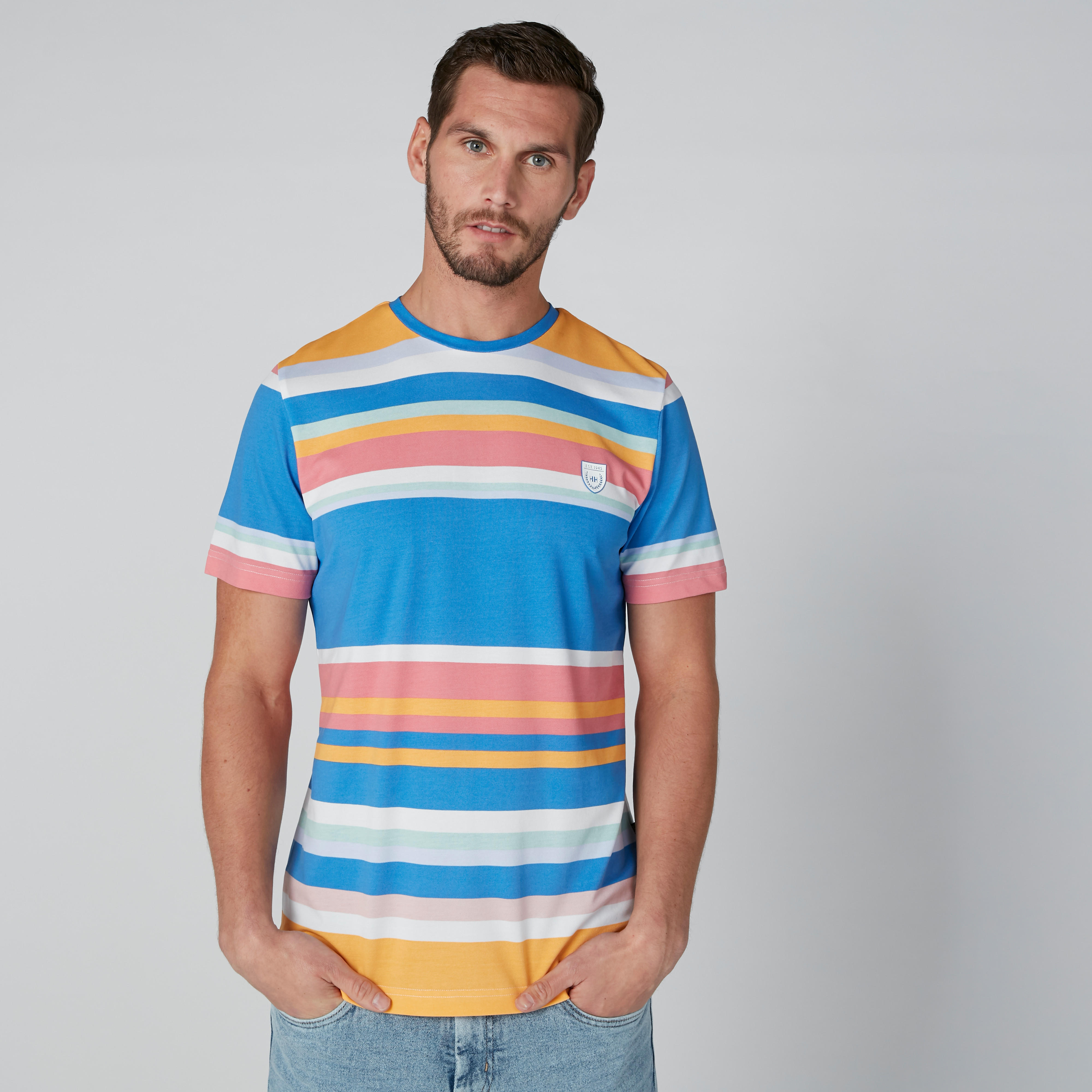 تيشيرت سليم فيت مقلم من لوم-men-clothing-tshirtsandpolos-tshirts-image-1