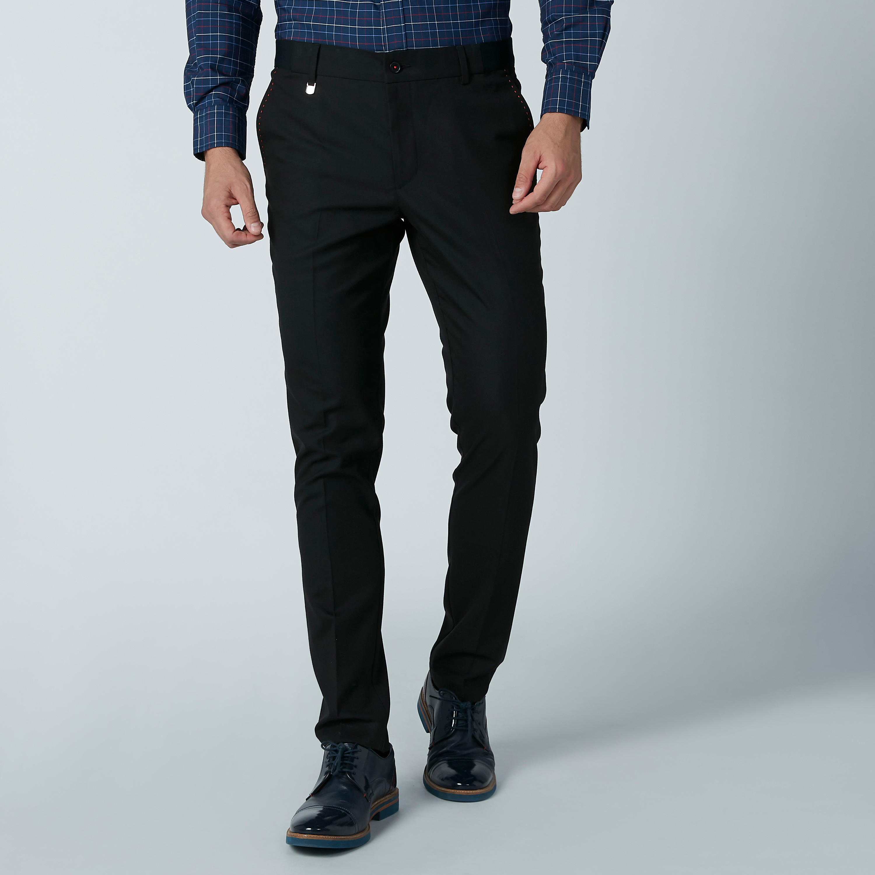 بنطال رسمي بقصّة سليم ودرزات وجيوب من لوم-men-clothing-bottoms-trousersandchinos-trousers-image-1