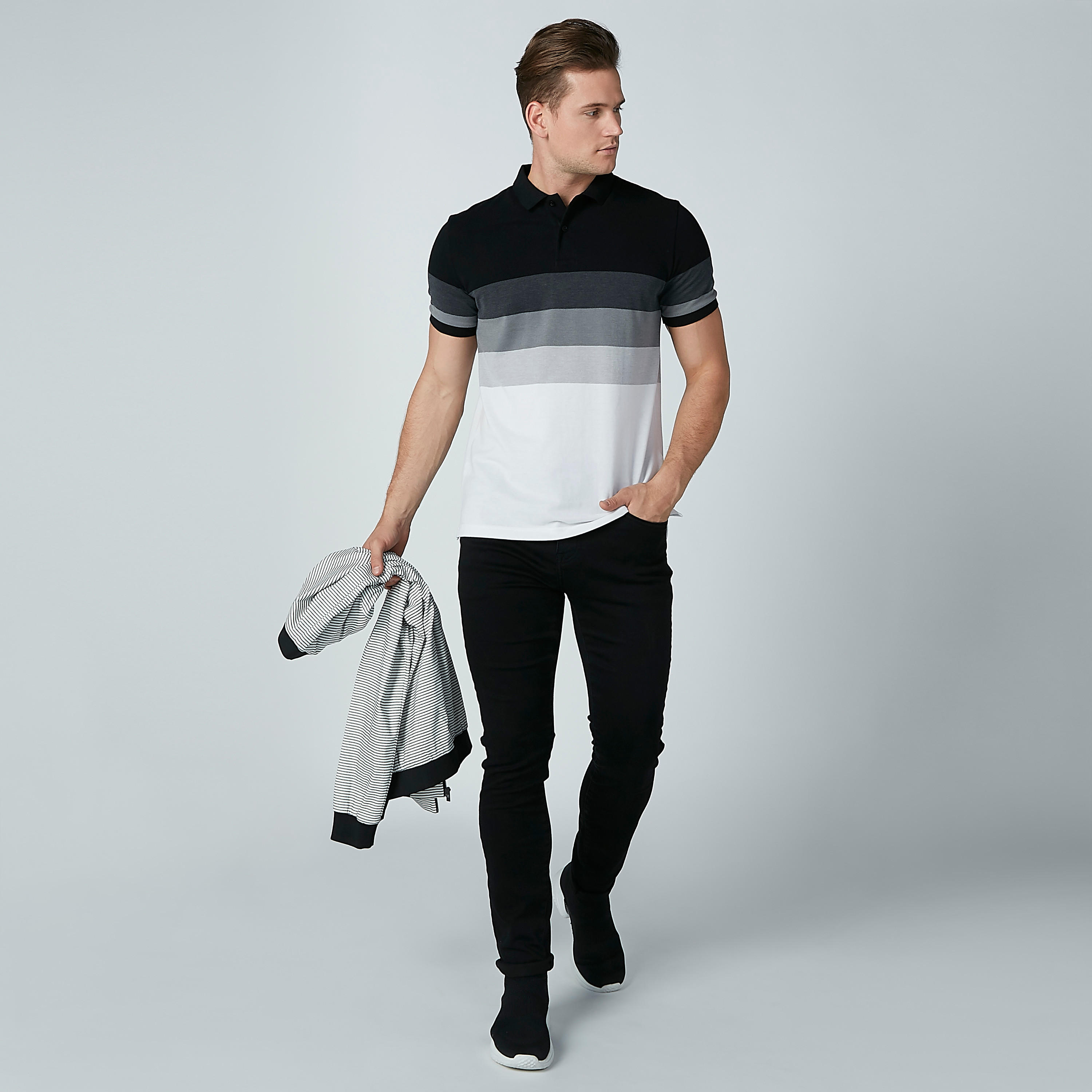 L'Homme Striped Bomber Jacket with Pocket Detail and Zip Closure-men-clothing-jacketsandblazers-jackets-image-2