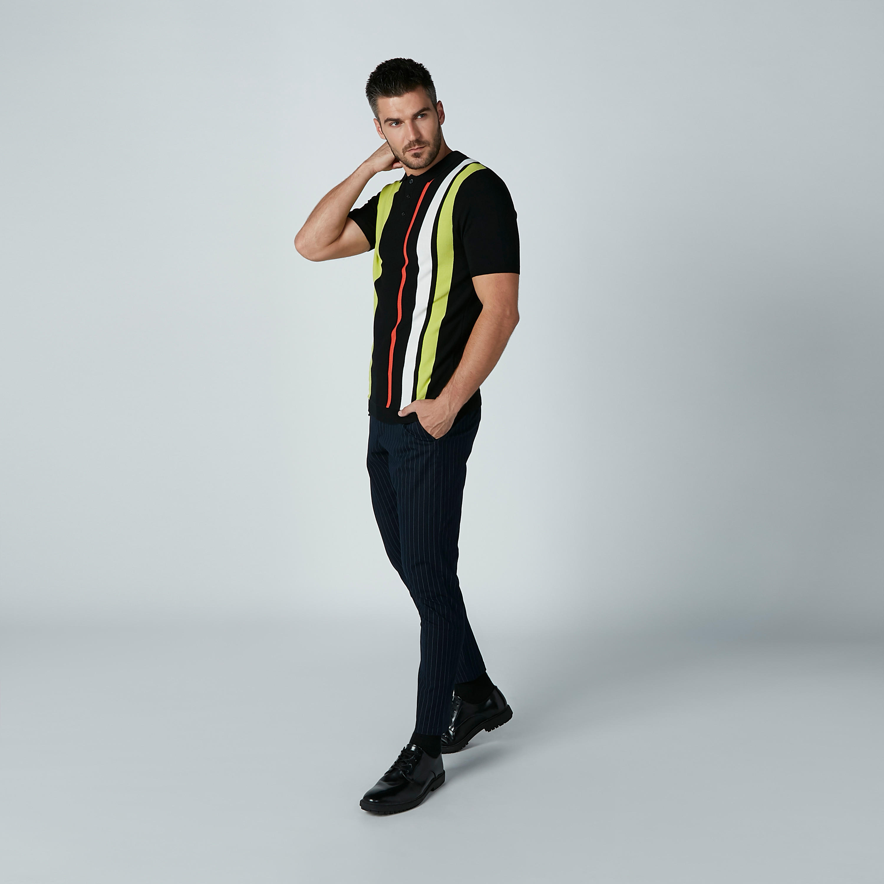 تيشيرت مقلّم بأكمام قصيرة من لوم-men-clothing-tshirtsandpolos-polos-image-2