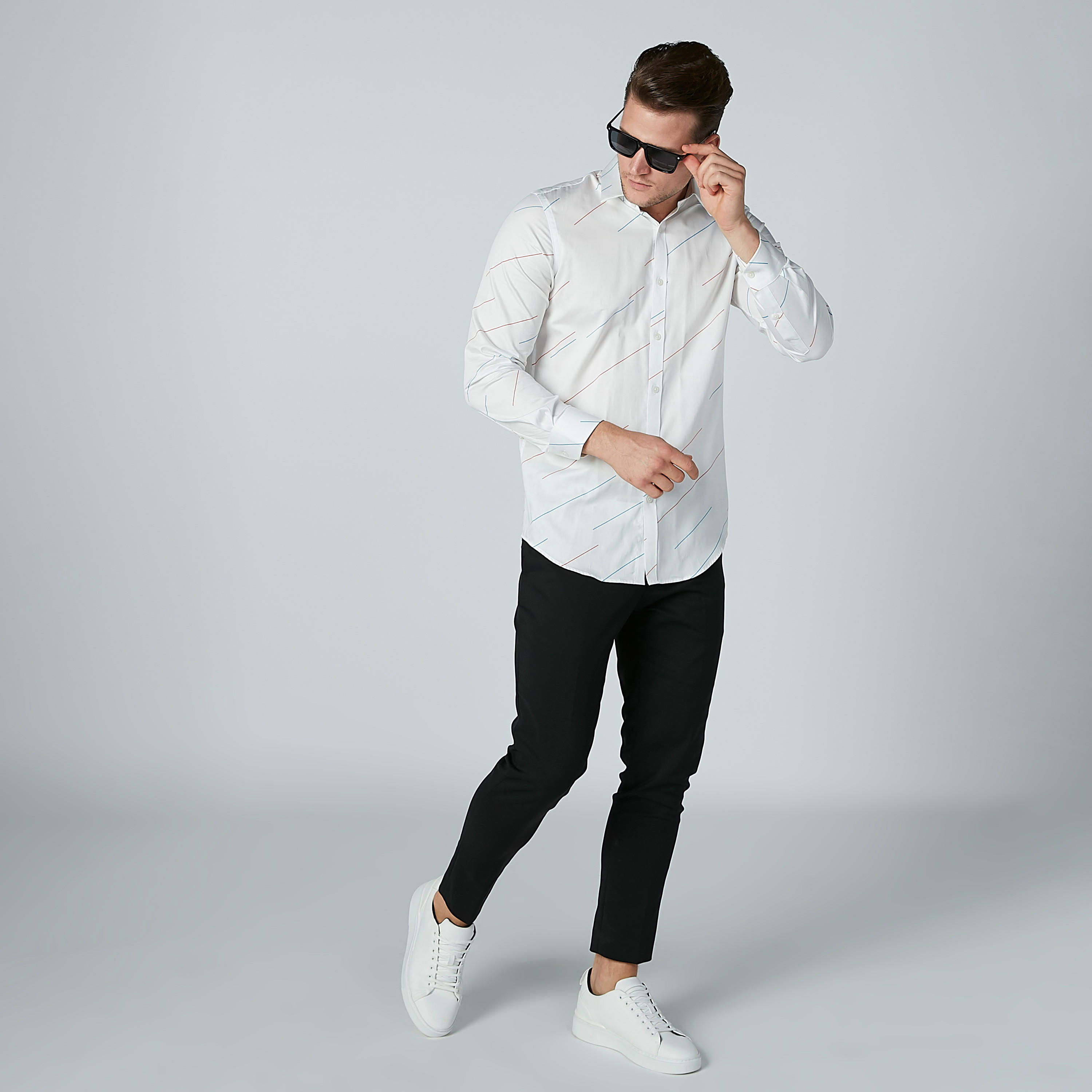 قميص بياقة عاديّة وأكمام طويلة وطبعات من لوم-men-clothing-shirts-image-1
