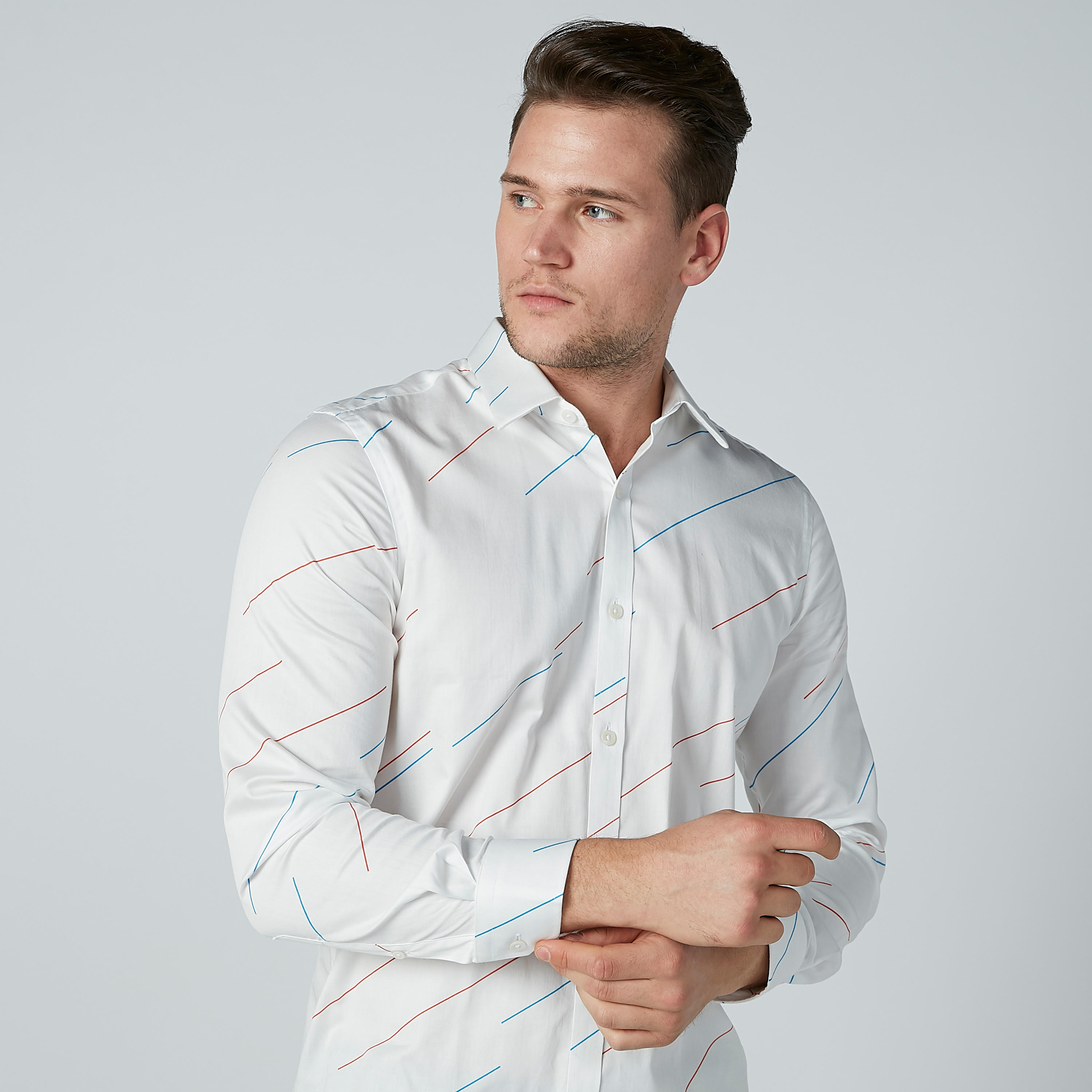 قميص بياقة عاديّة وأكمام طويلة وطبعات من لوم-men-clothing-shirts-image-3