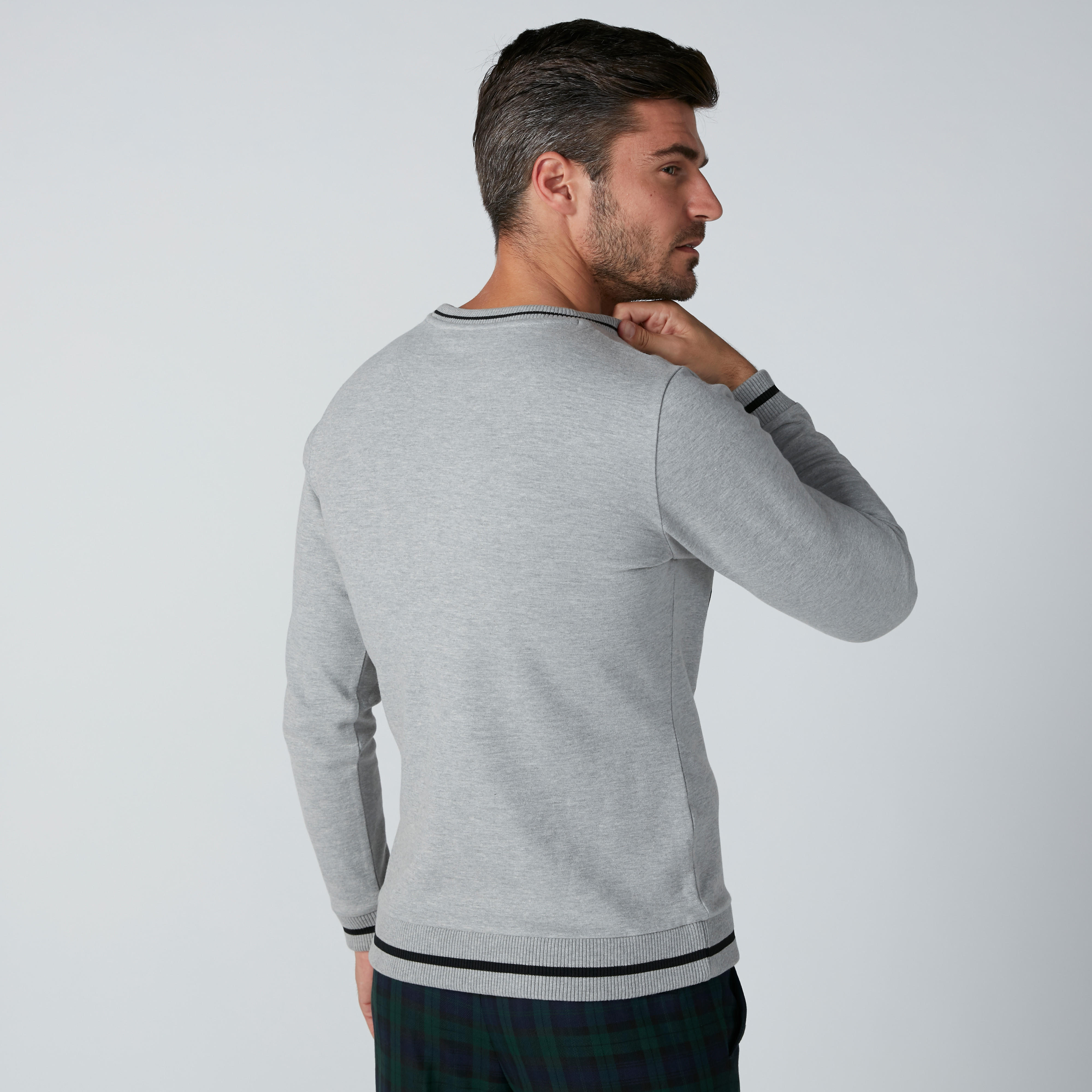 L'Homme Embroidered Sweatshirt with Round Neck and Long Sleeves-men-winterwear-hoodiesandsweatshirts-image-2