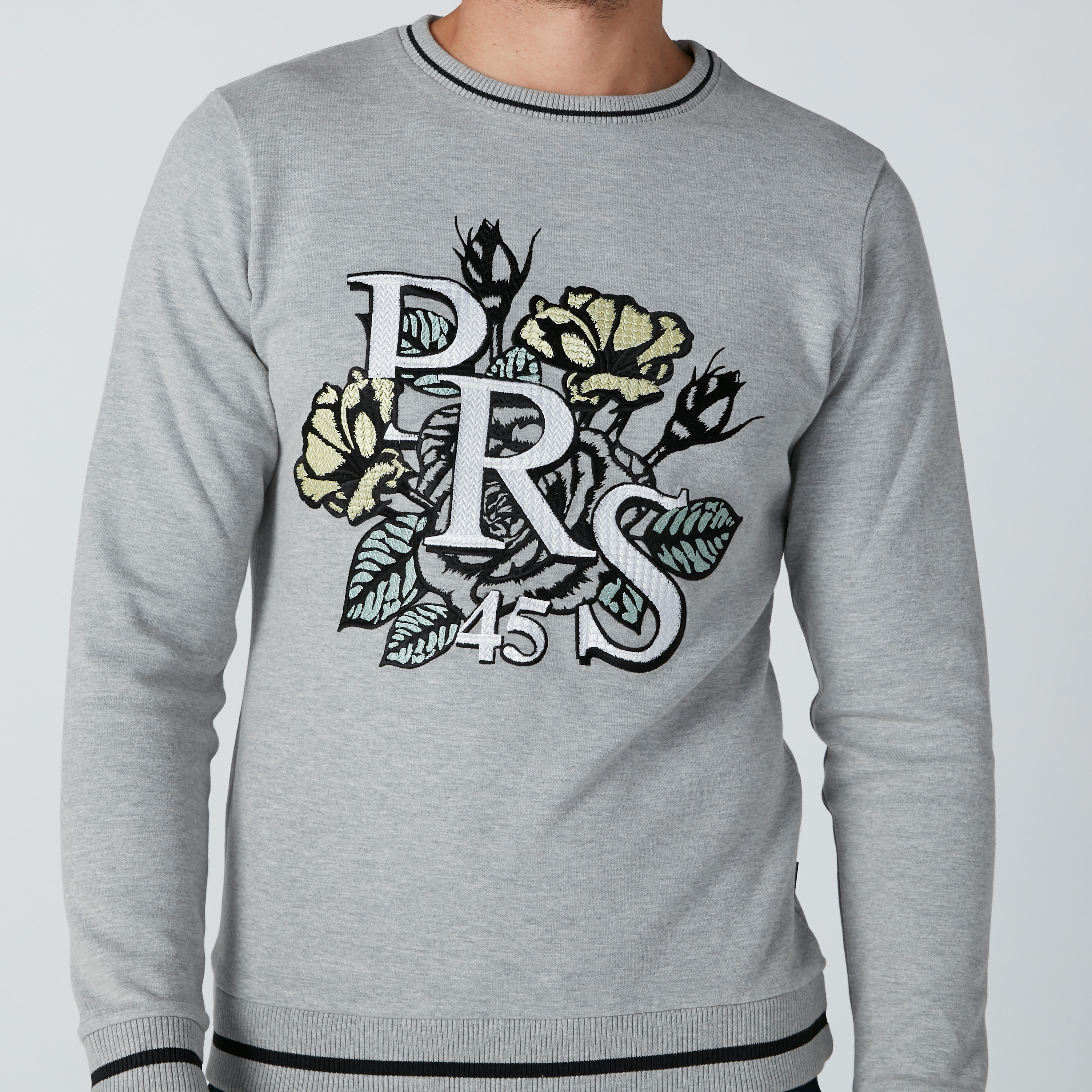 L'Homme Embroidered Sweatshirt with Round Neck and Long Sleeves-men-winterwear-hoodiesandsweatshirts-image-4