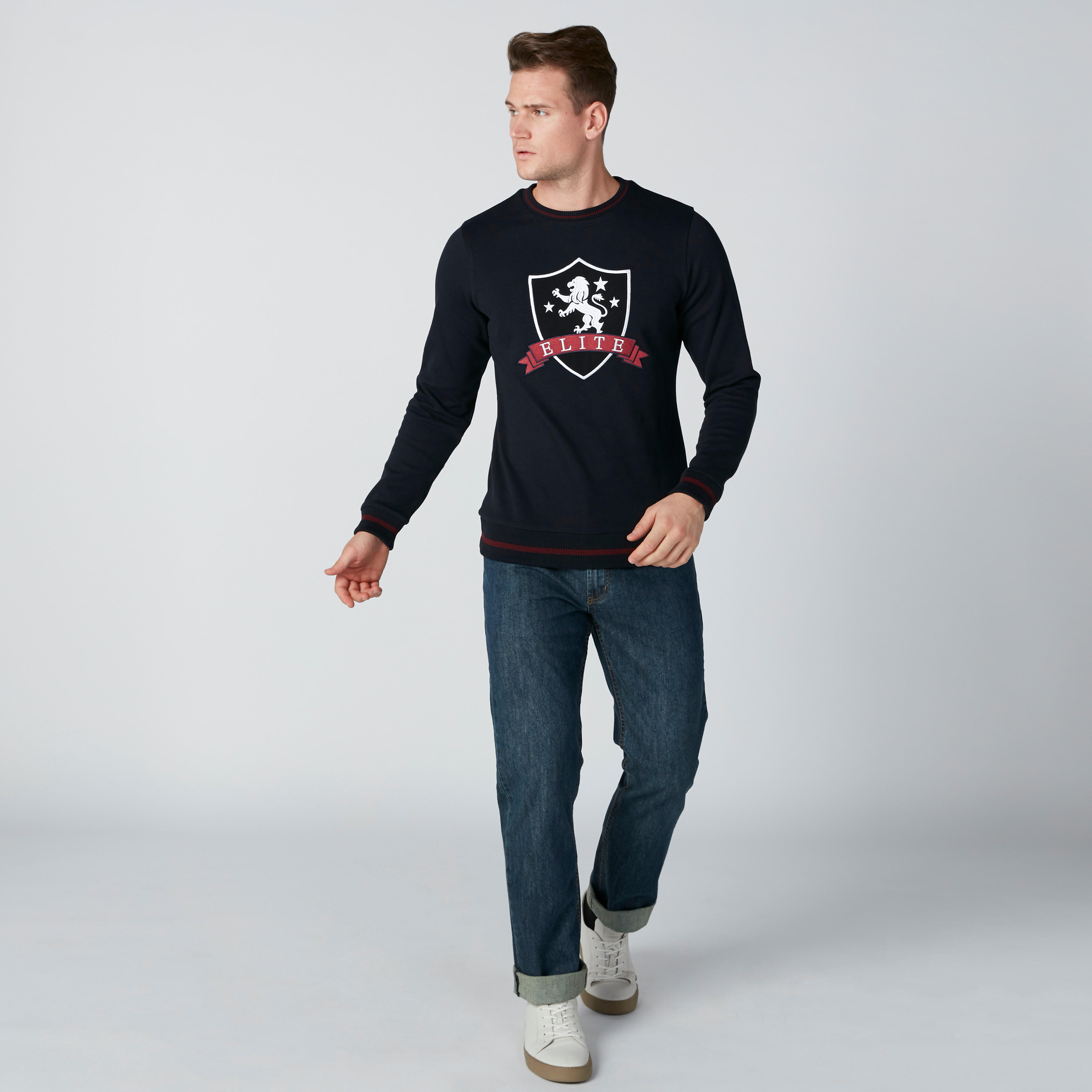 سويت شيرت مطرّز بأكمام طويلة من لوم-men-winterwear-hoodiesandsweatshirts-image-1
