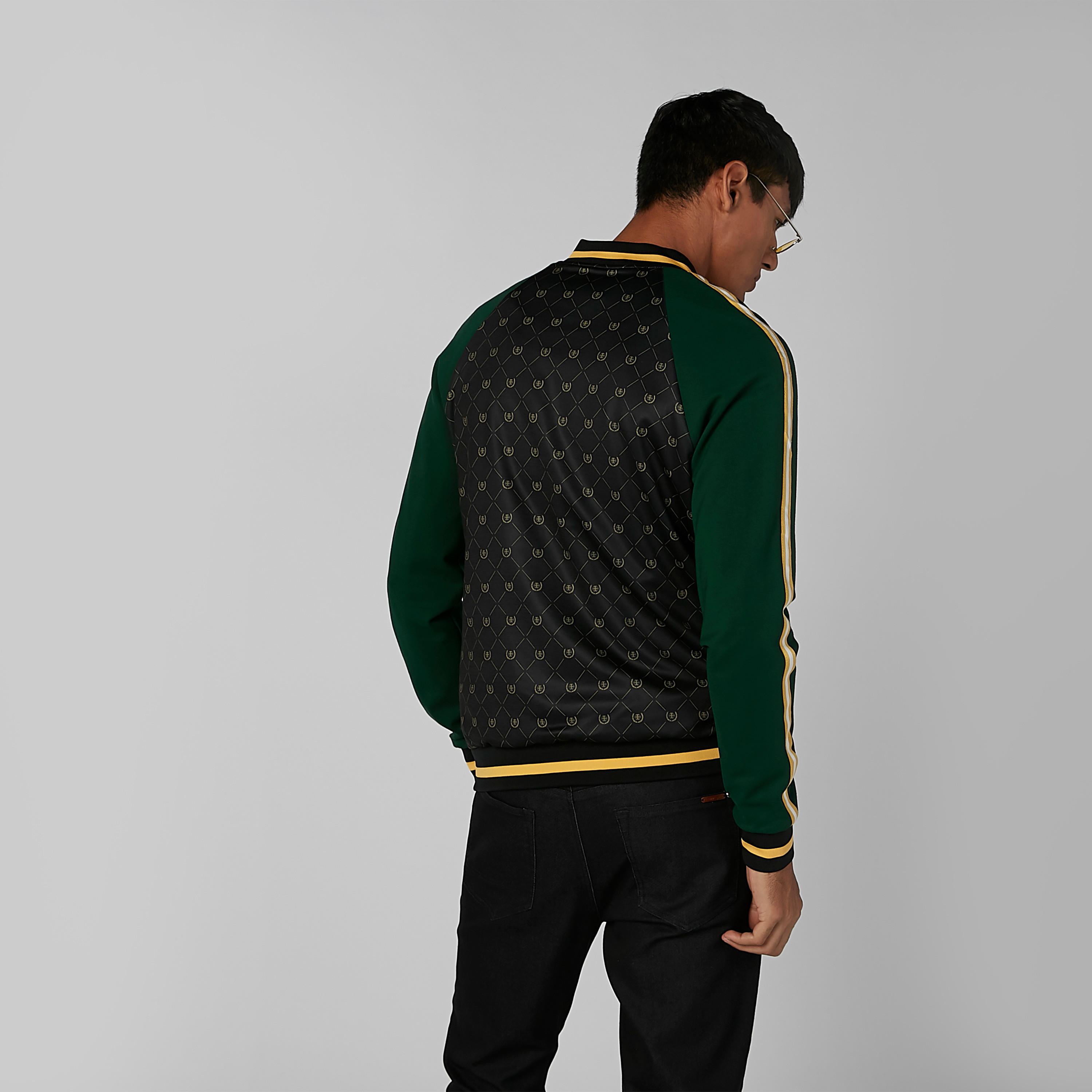 L'Homme Printed Bomber Jacket with Long Sleeves and Kangaroo Pockets-men-clothing-jacketsandblazers-jackets-image-3
