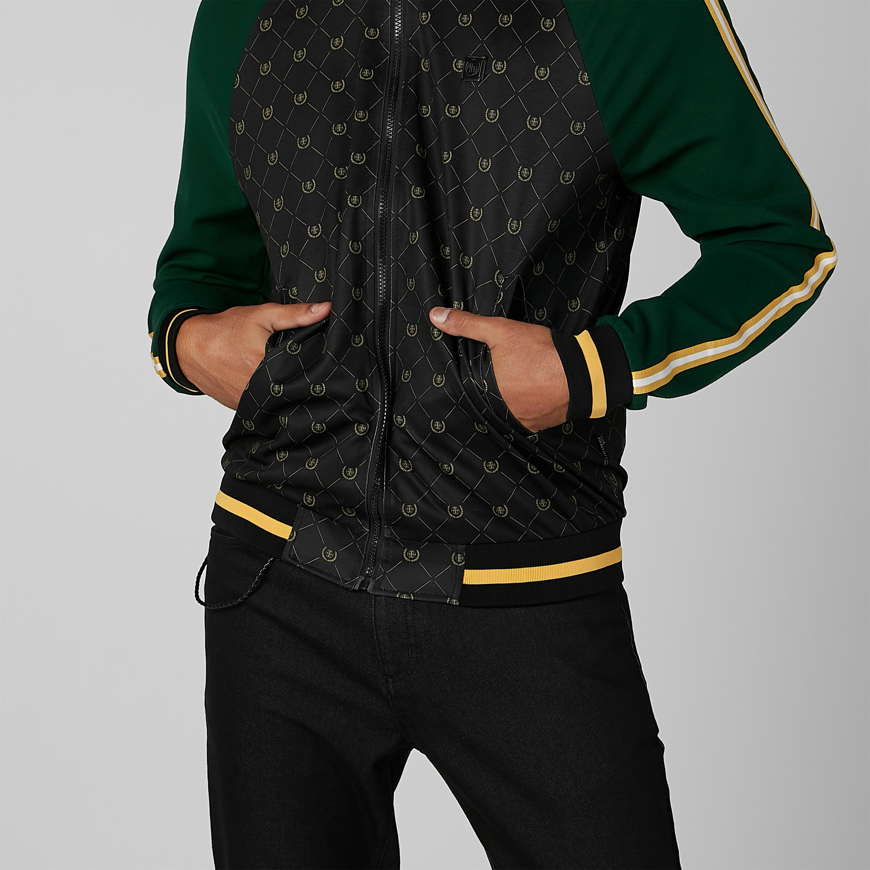 L'Homme Printed Bomber Jacket with Long Sleeves and Kangaroo Pockets-men-clothing-jacketsandblazers-jackets-image-4