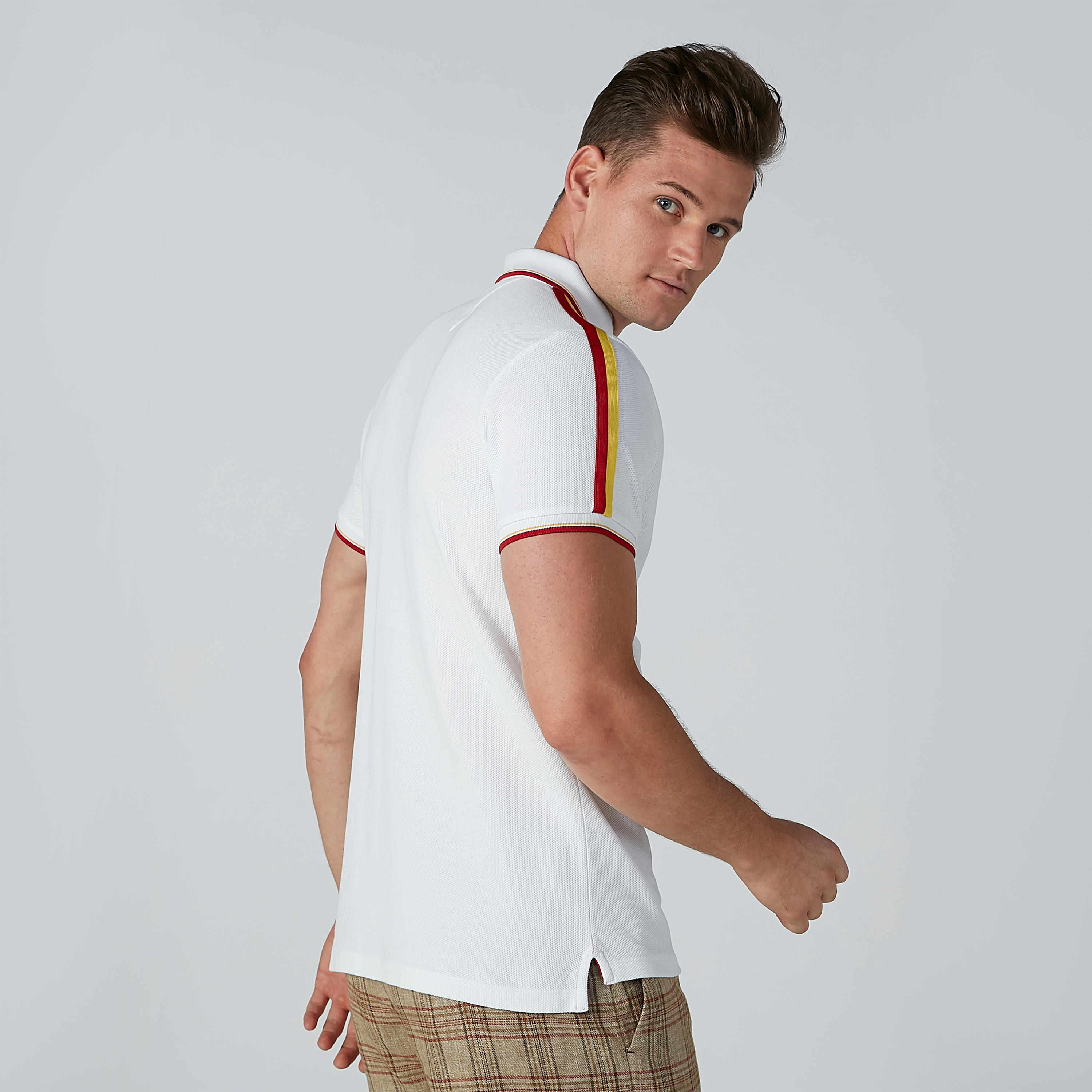 L'Homme Polo Neck T-shirt with Tape Detail Short Sleeves-men-clothing-tshirtsandpolos-polos-image-4