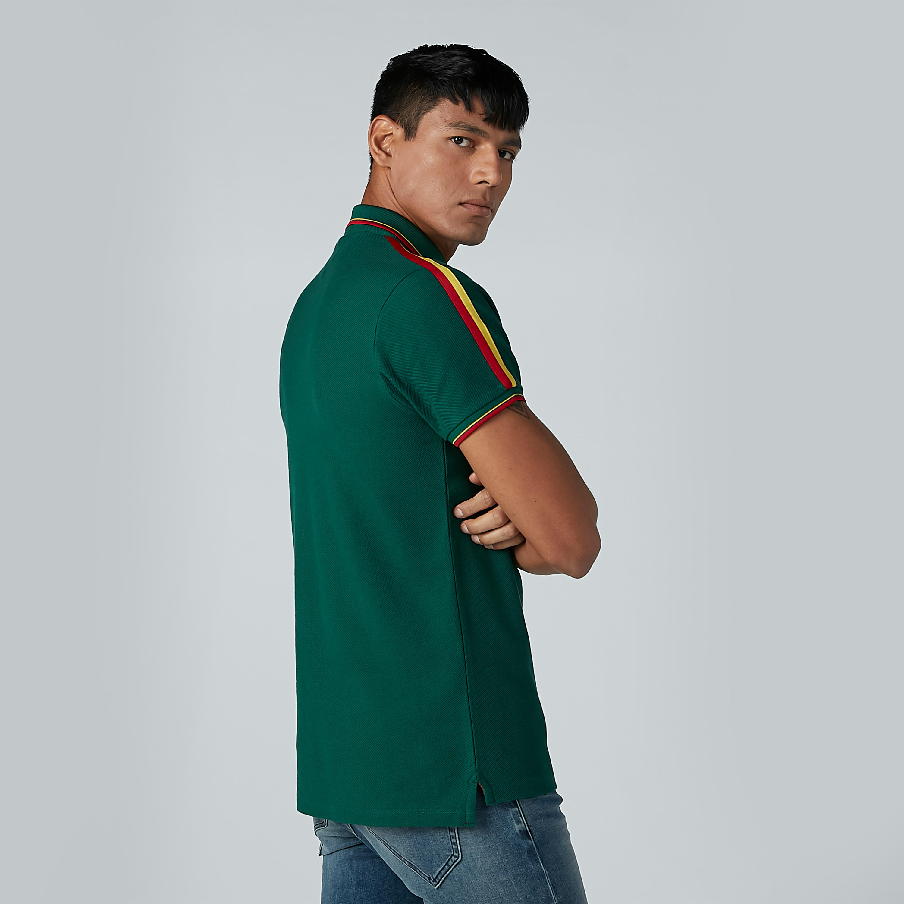 تيشيرت بياقة بولو وأكمام قصيرة وشريطة من لوم-men-clothing-tshirtsandpolos-polos-image-4