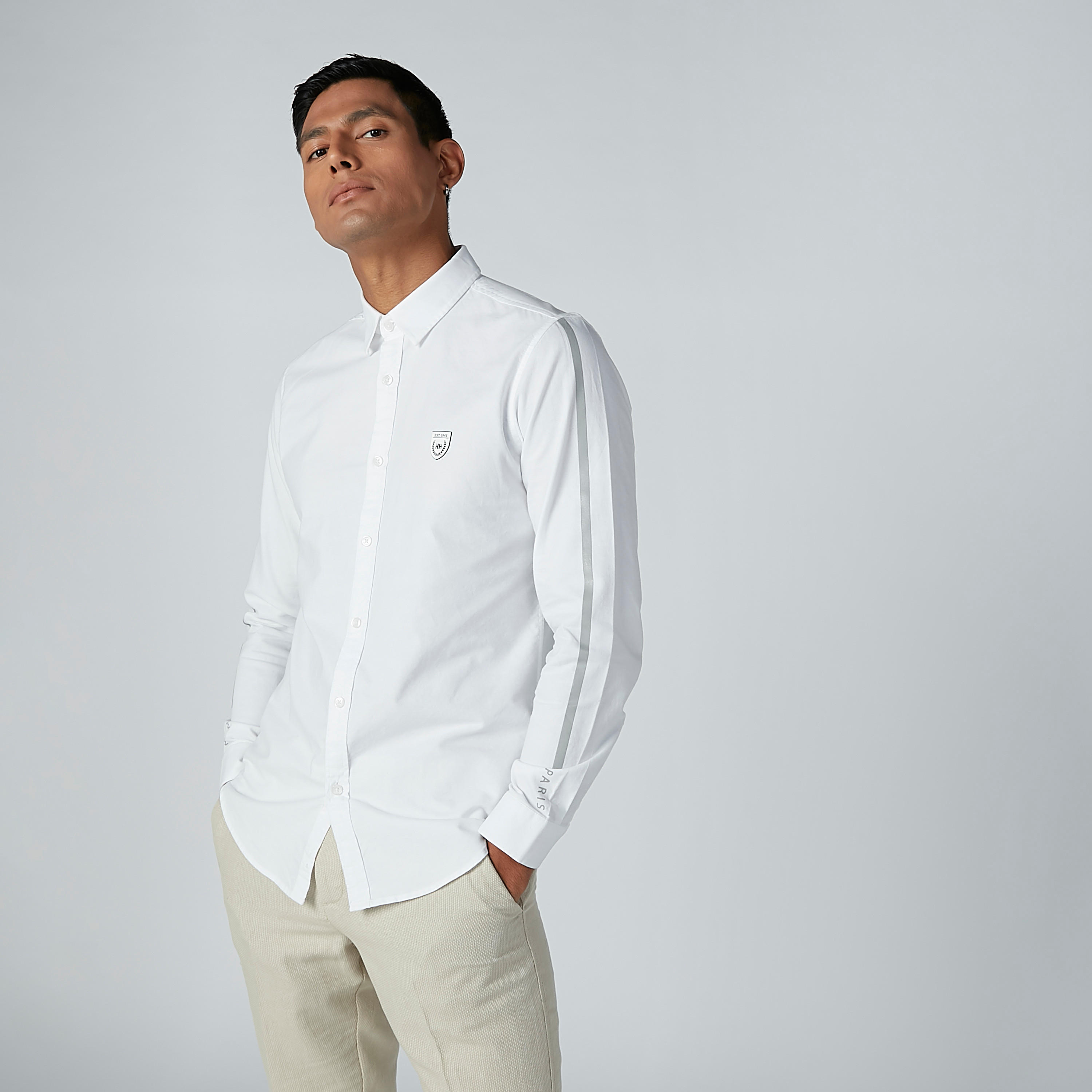 قميص بأكمام طويلة وأزرار وطبعات من لوم-men-clothing-shirts-image-1