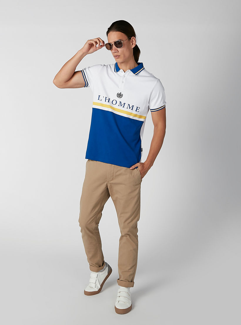 تيشيرت بقصّة سليم وتصاميم مغايرة وياقة بولو من لوم-men-clothing-tshirtsandpolos-polos-image-1