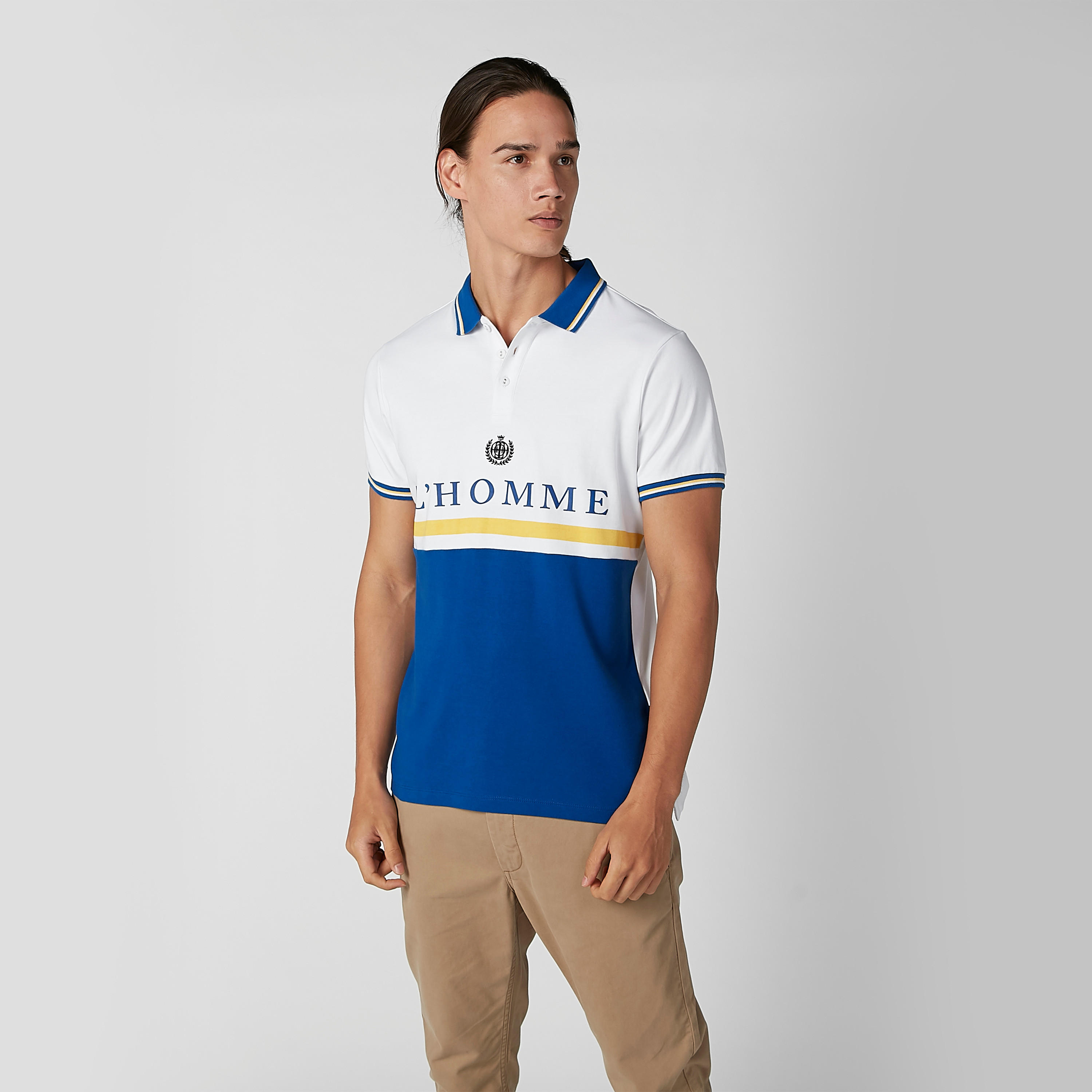 تيشيرت بقصّة سليم وتصاميم مغايرة وياقة بولو من لوم-men-clothing-tshirtsandpolos-polos-image-2