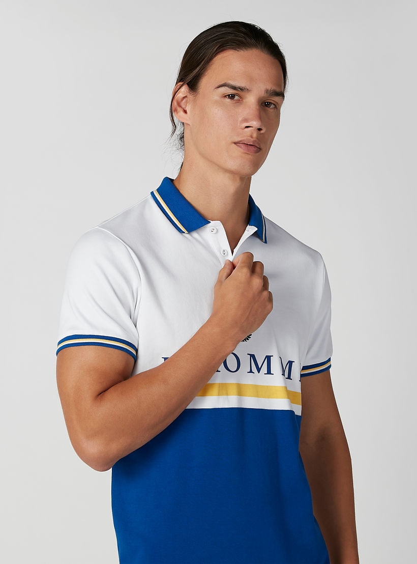تيشيرت بقصّة سليم وتصاميم مغايرة وياقة بولو من لوم-men-clothing-tshirtsandpolos-polos-image-4