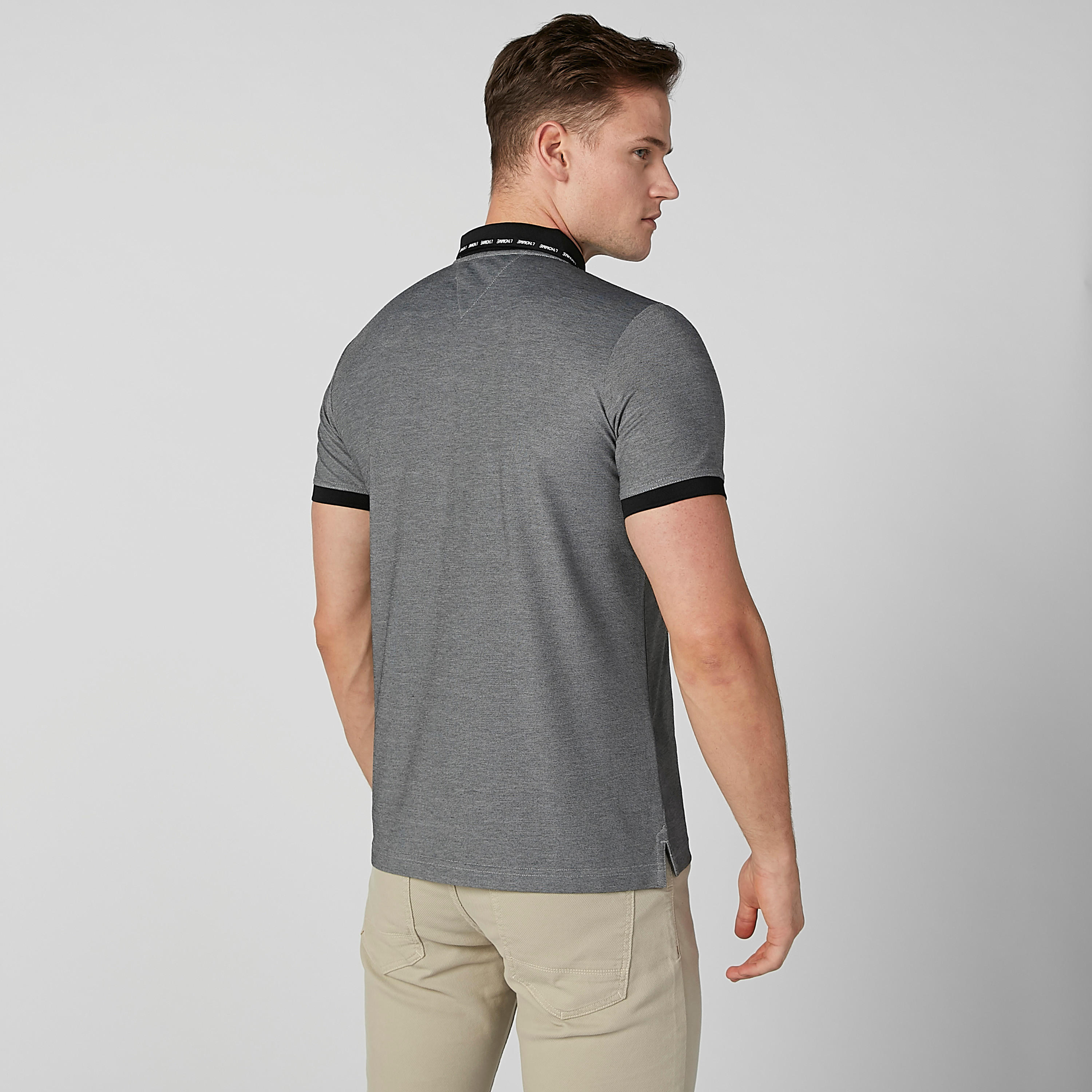 تيشيرت بارز الملمس بقصّة سليم وياقة بولو وأكمام قصيرة من لوم-men-clothing-tshirtsandpolos-polos-image-3