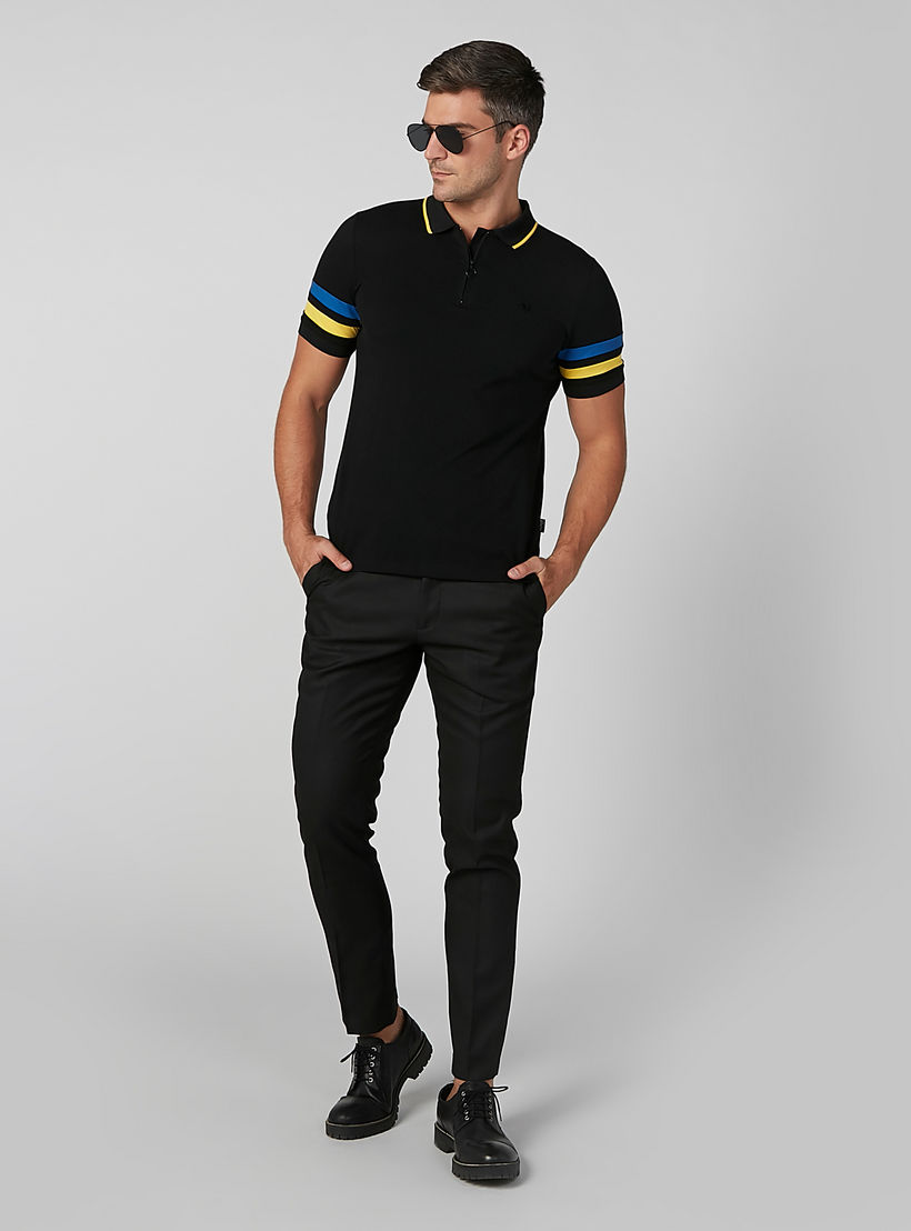 تيشيرت مقلّم بياقة بولو وسحّاب من لوم-men-clothing-tshirtsandpolos-polos-image-3