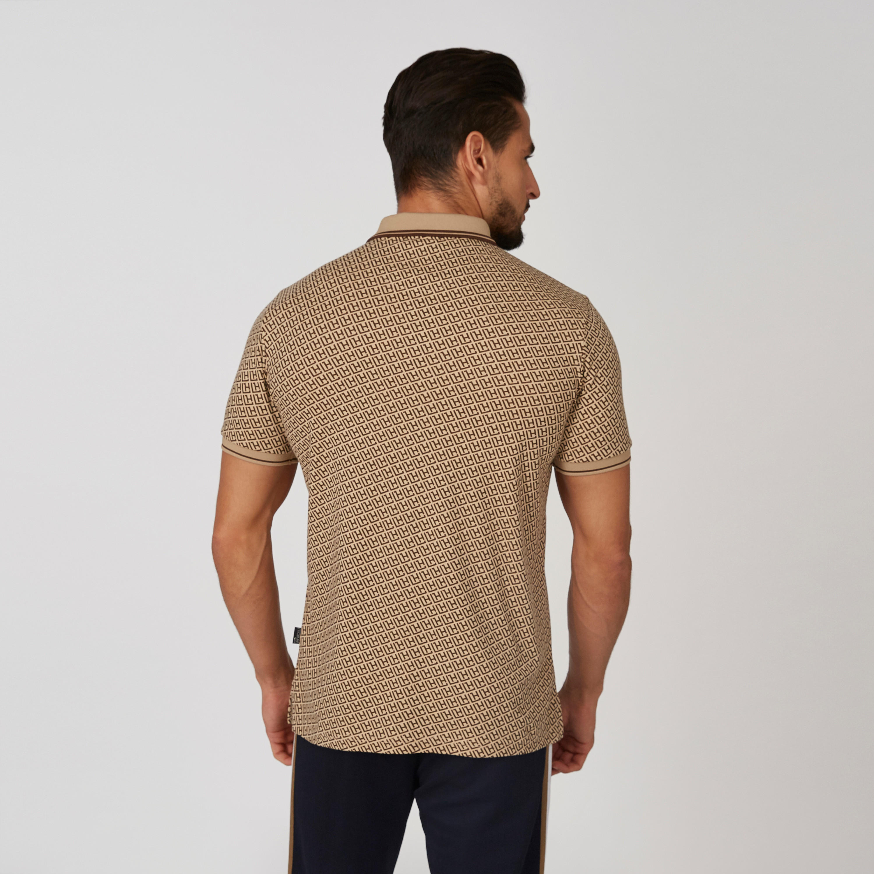 L'Homme Printed T-shirt with Polo Neck and Short Sleeves-men-clothing-tshirtsandpolos-polos-image-2