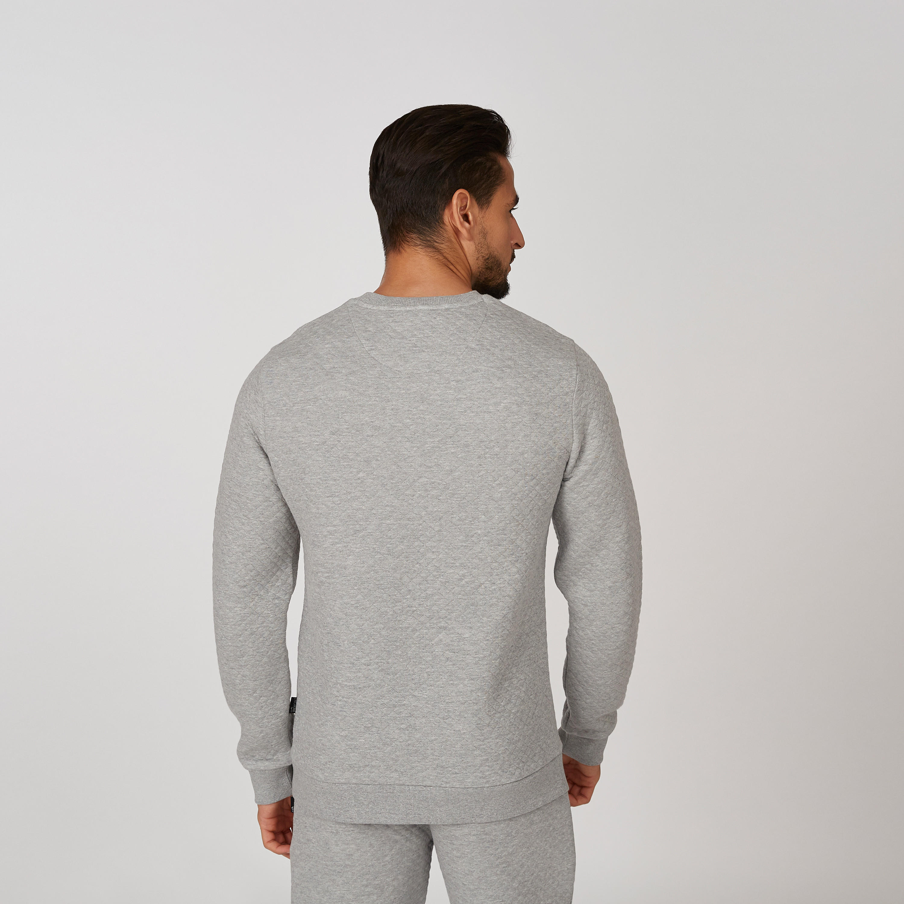 L'Homme Textured Sweatshirt with Round Neck and Long Sleeves-men-winterwear-hoodiesandsweatshirts-image-2