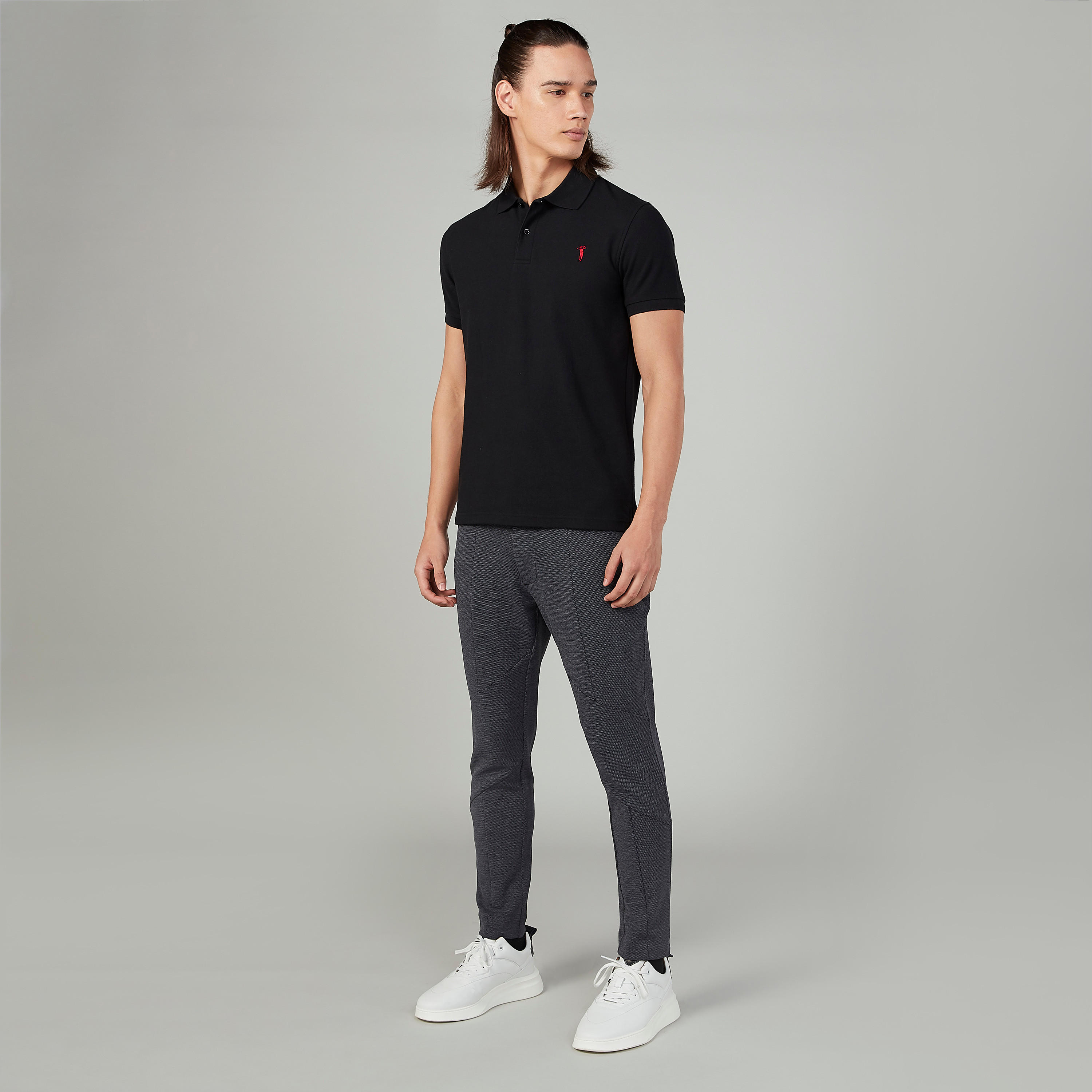 بنطلون سليم سادة بخصر متوسط الارتفاع وجيوب وسحّاب إغلاق من لوم-men-clothing-bottoms-trousersandchinos-trousers-image-5