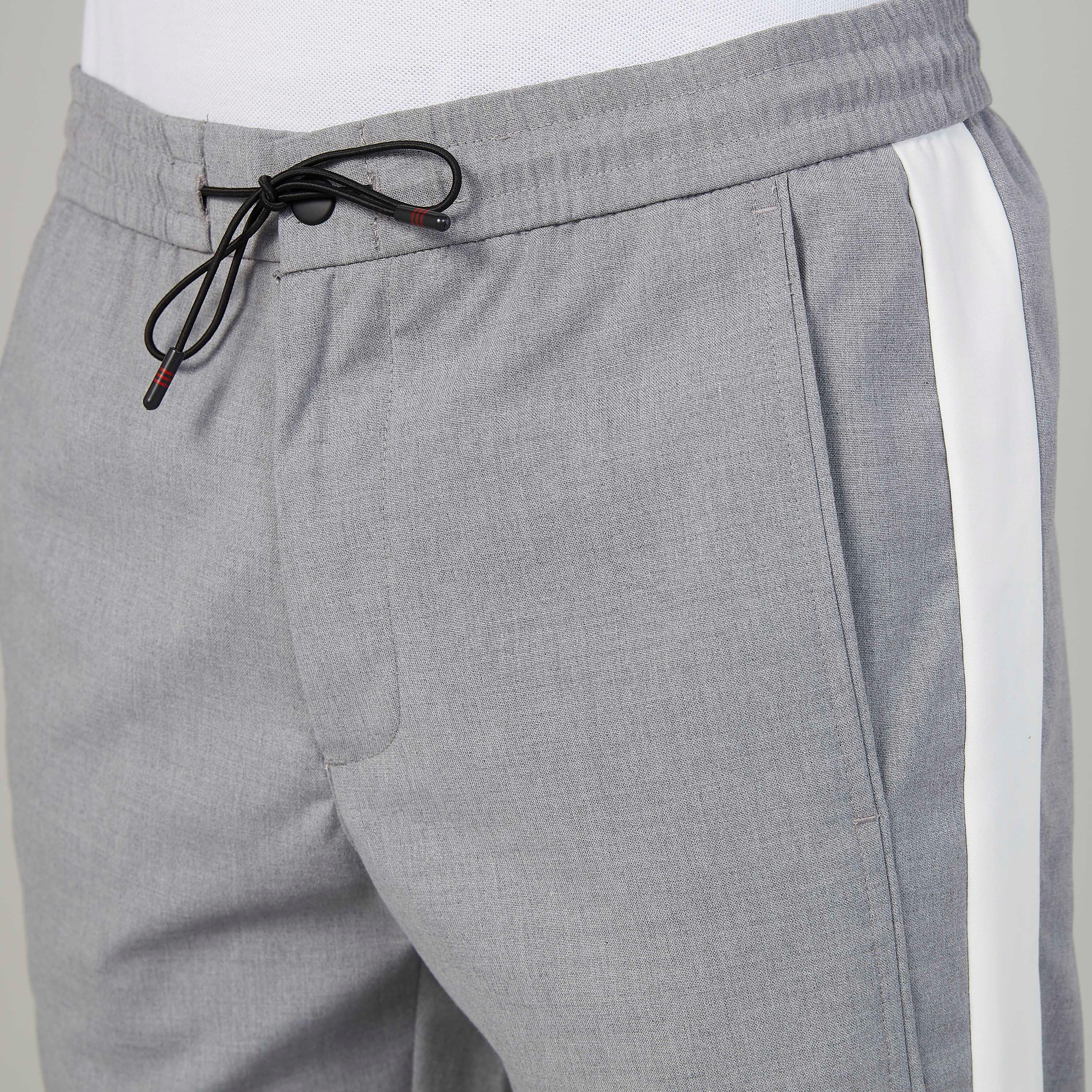 بنطلون سادة سليم فيت بخصر متوسط الارتفاع وشريطة جانبية من لوم-men-clothing-bottoms-trousersandchinos-trousers-image-3