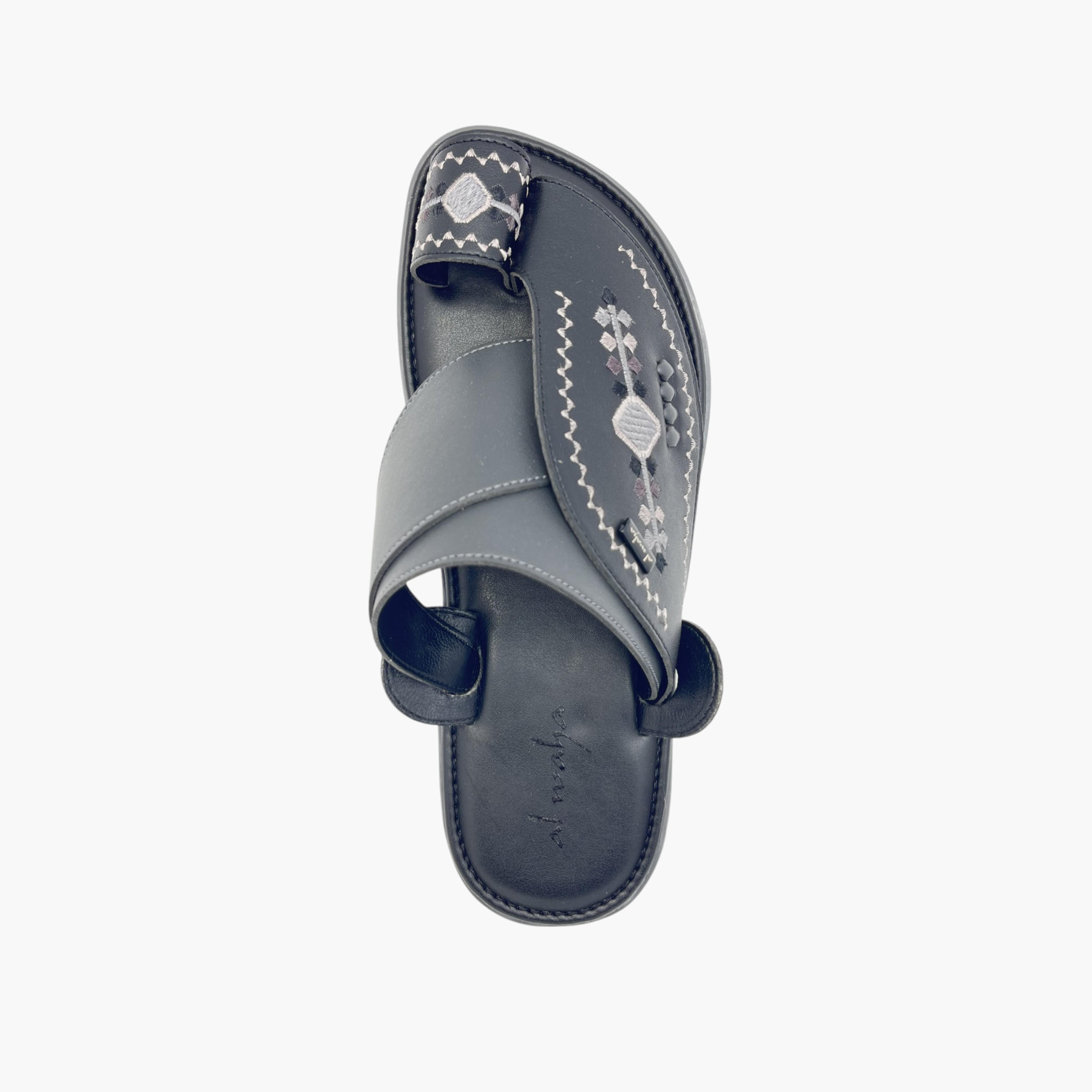 صندل عربي مطرّز سهل الارتداء بحلقة إصبع من الواحة-men-shoes-sandals-image-3