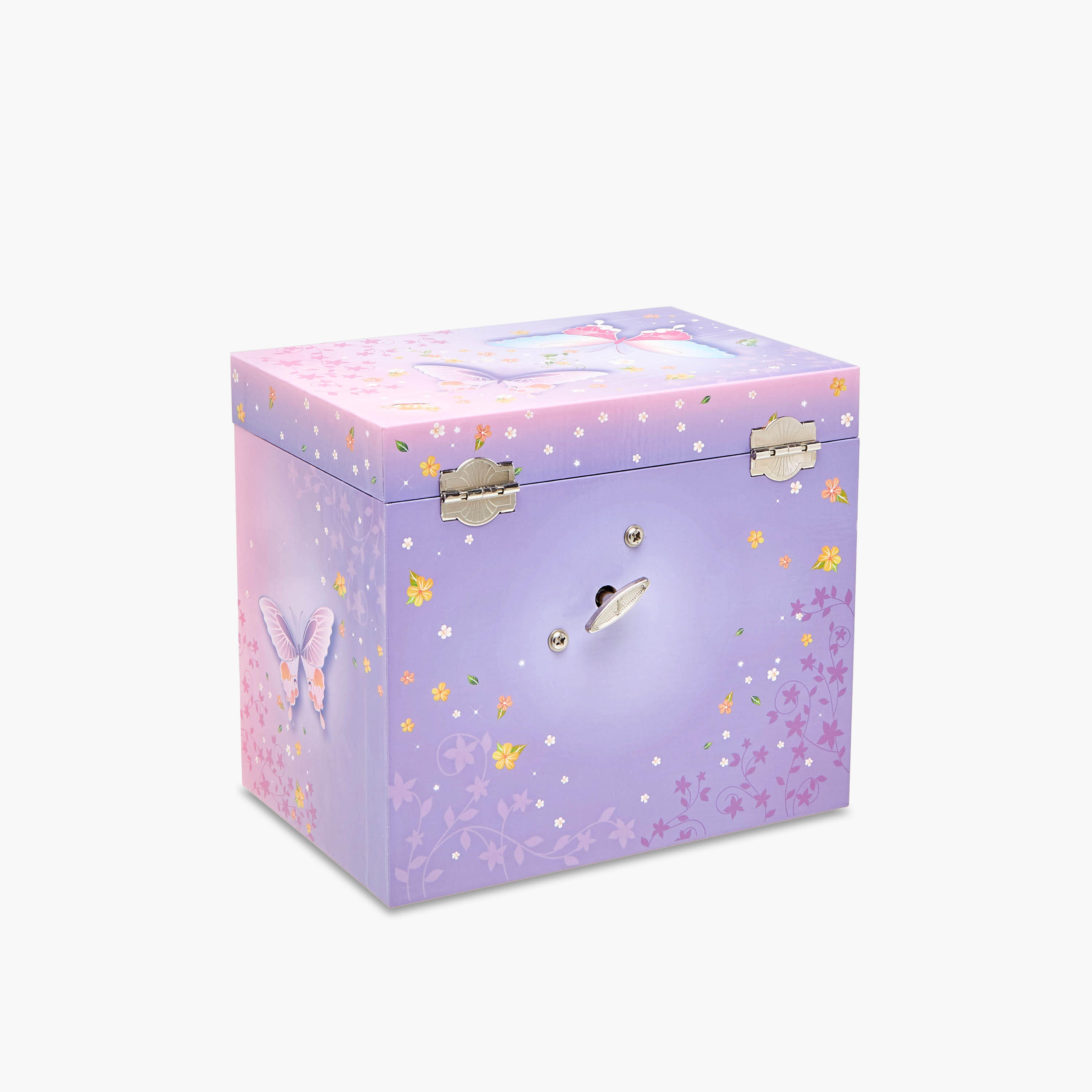 Butterfly Print 2-Drawer Musical Jewellery Box - 17x11x15 cms-women-watchesandjewellery-jewellery-storage-image-3