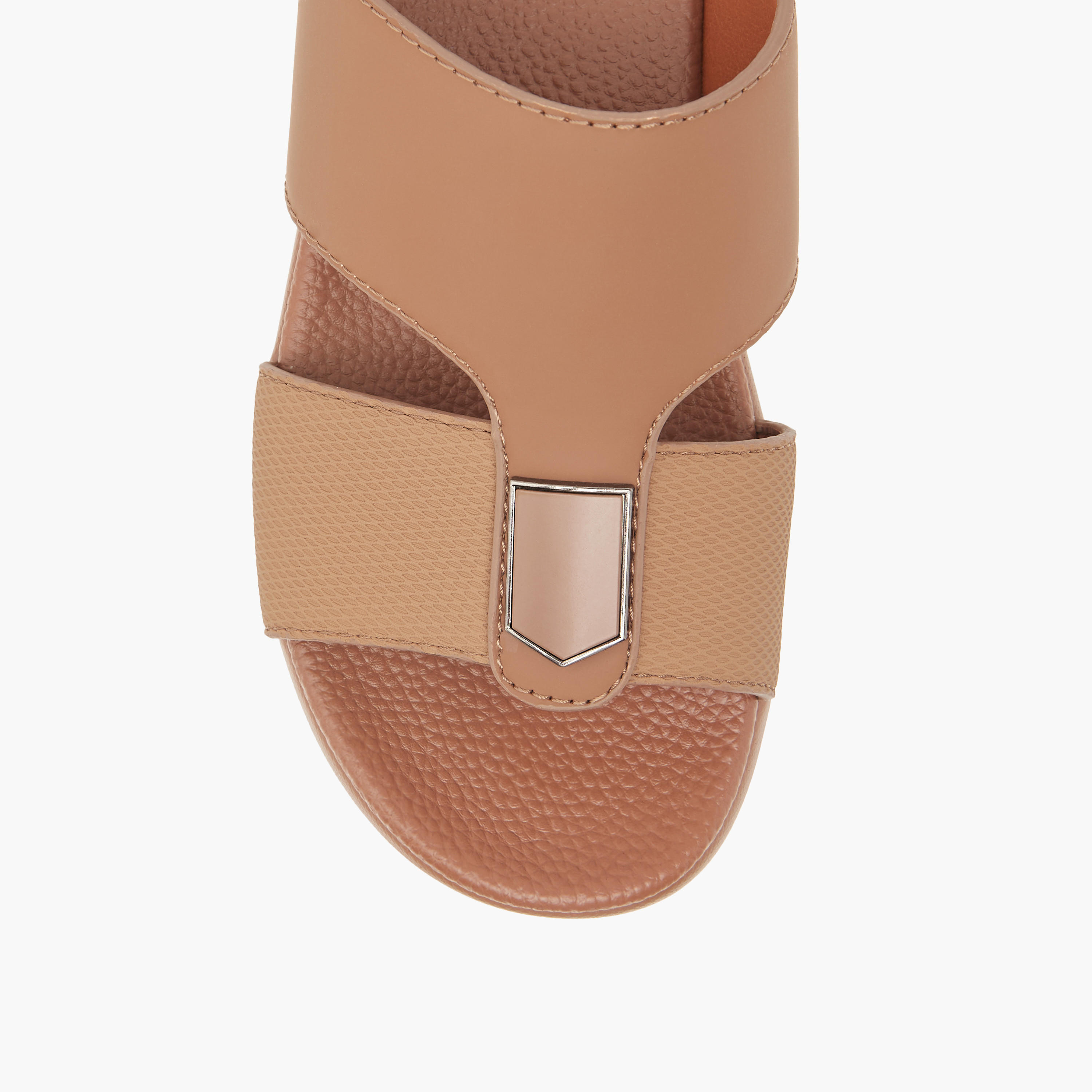 Al Waha Textured Slip-On Arabic Sandals with Metal Accent-boys-shoes-sandals-image-3