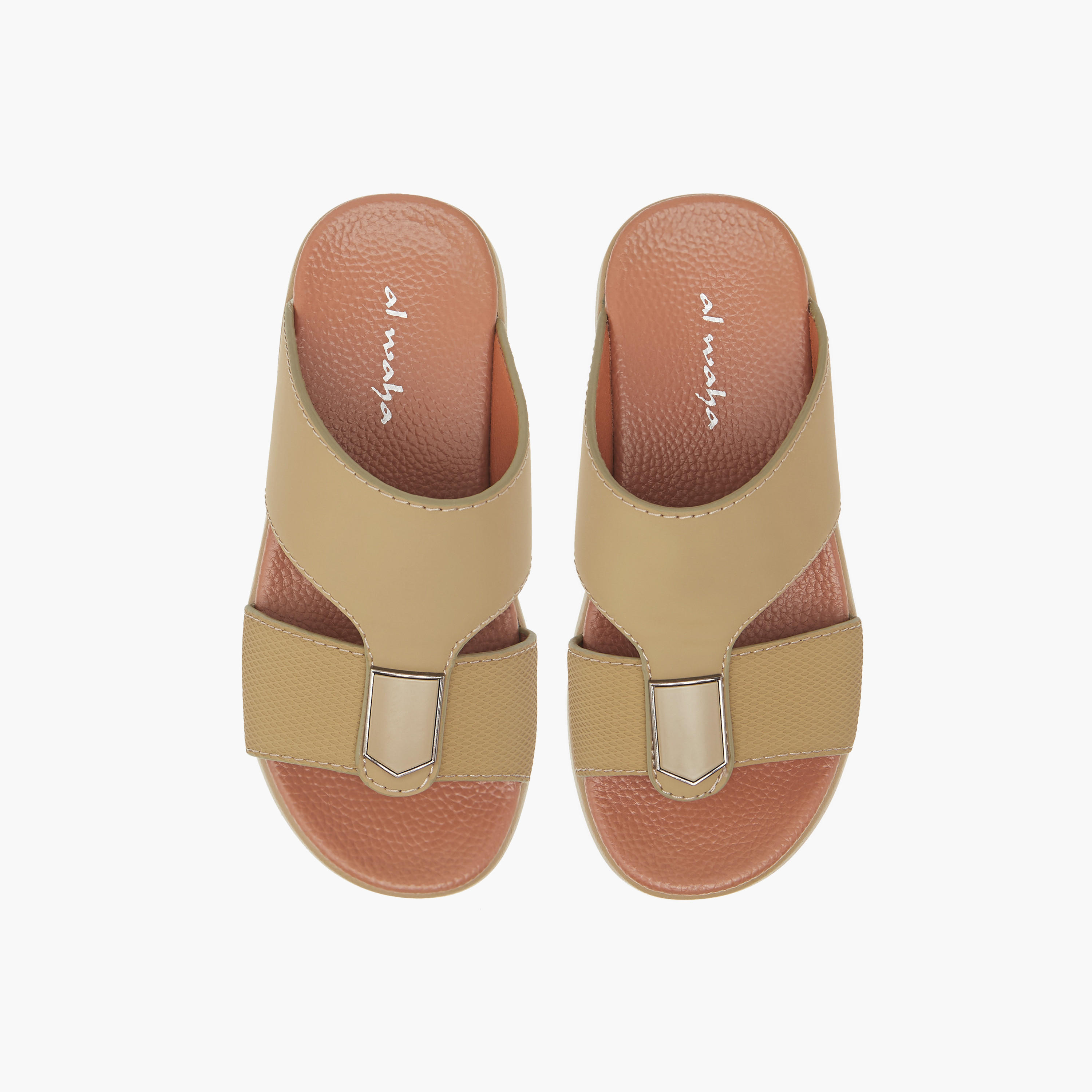 Al Waha Textured Slip-On Arabic Sandals with Metal Accent-boys-shoes-sandals-image-1