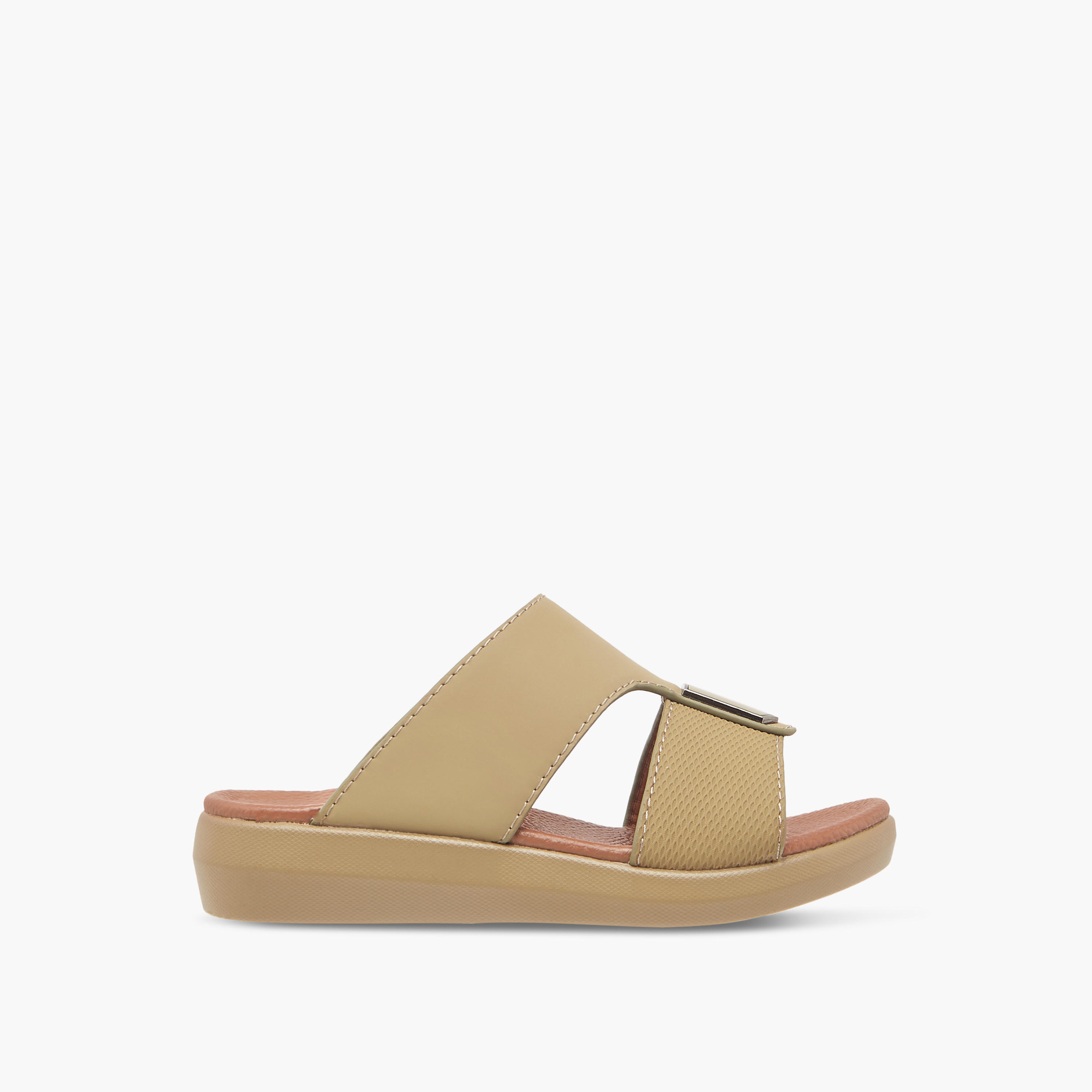 Al Waha Textured Slip-On Arabic Sandals with Metal Accent-boys-shoes-sandals-image-2