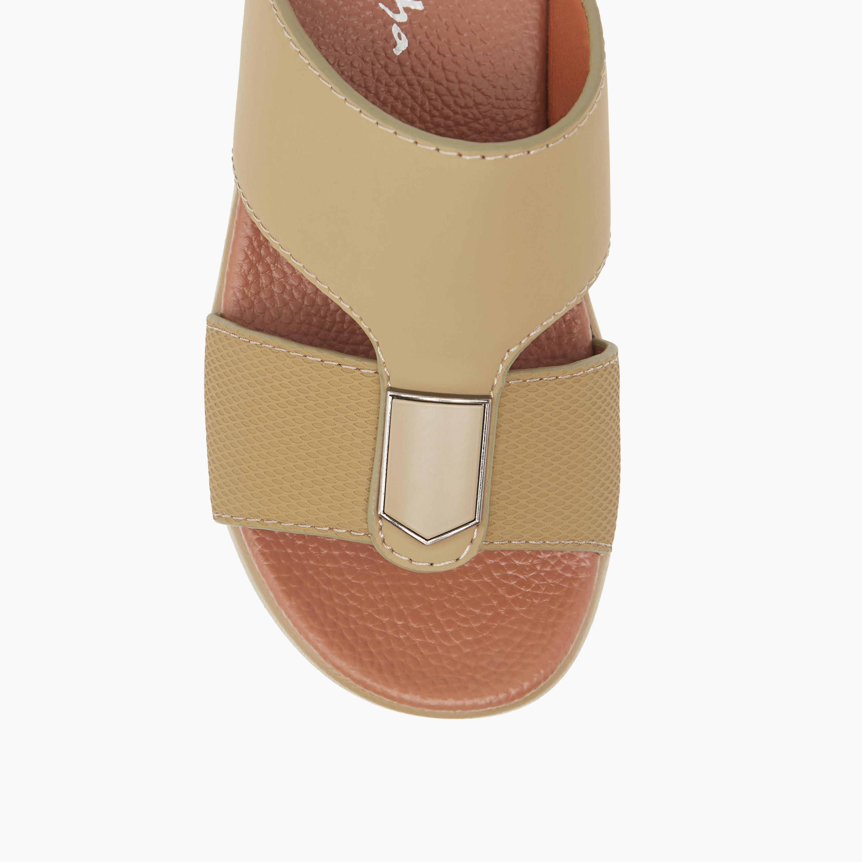 Al Waha Textured Slip-On Arabic Sandals with Metal Accent-boys-shoes-sandals-image-3