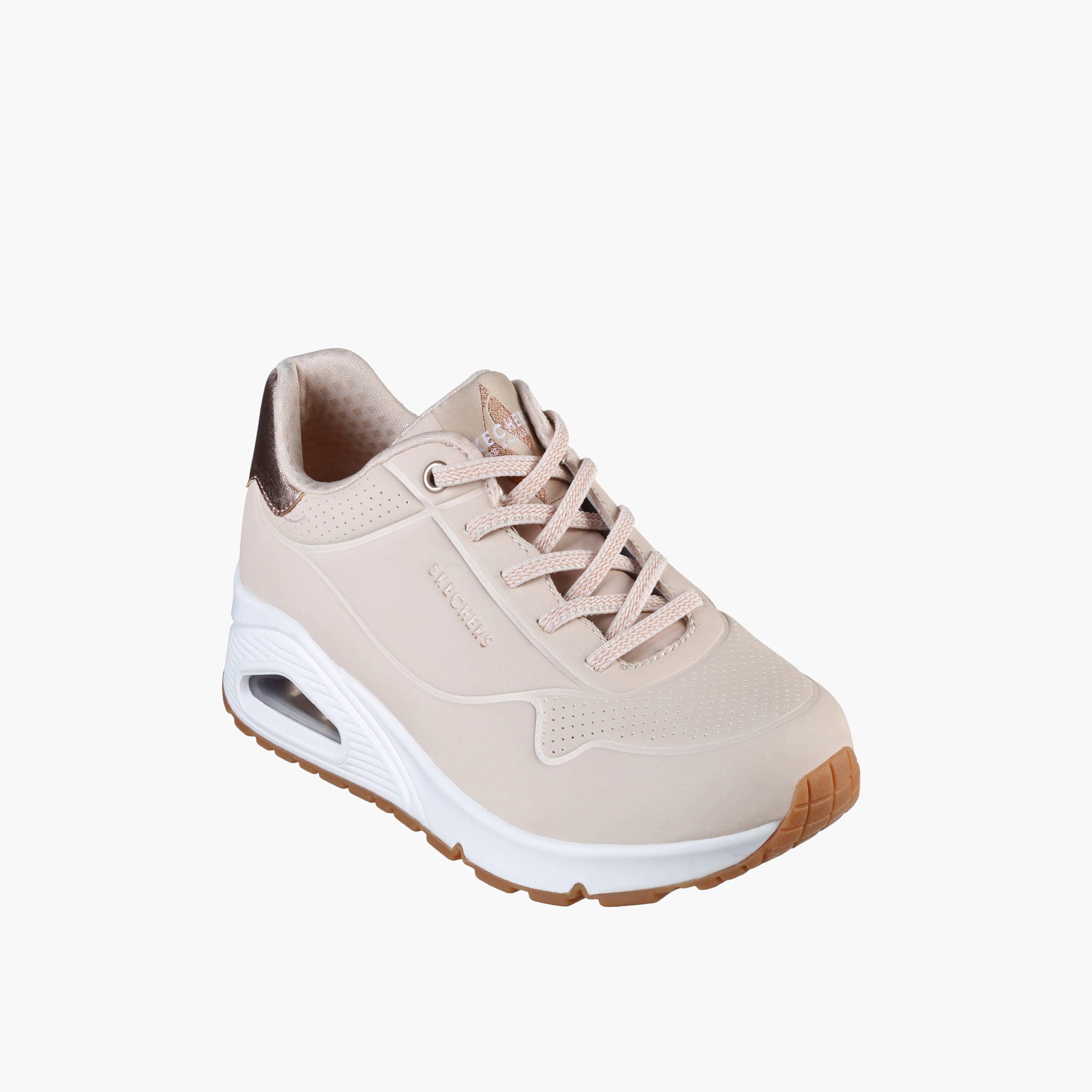 Skechers Women UNO Perforated Lace-Up Ankle Sneakers-women-shoes-sneakers-image-1