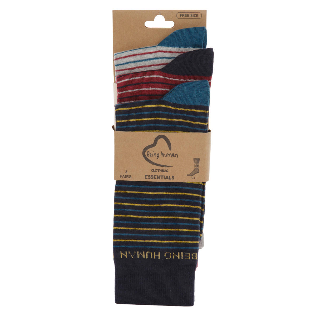 Being Human Socks - Pack of 3-men-socks-image-1