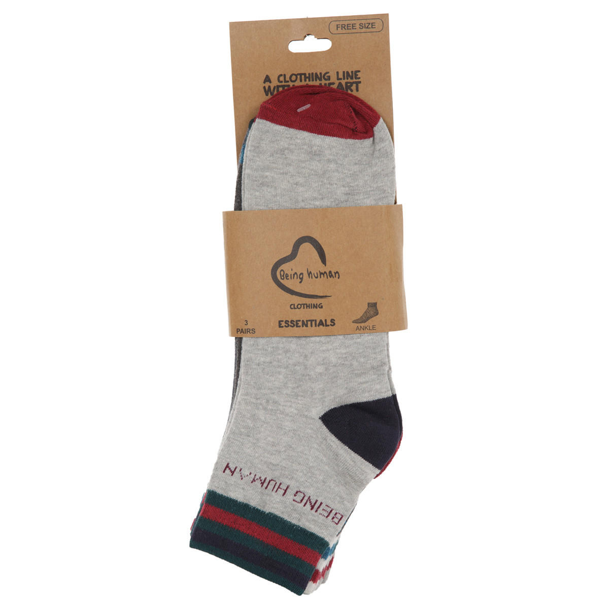 Being Human Ankle Socks - Pack of 3-men-socks-image-1
