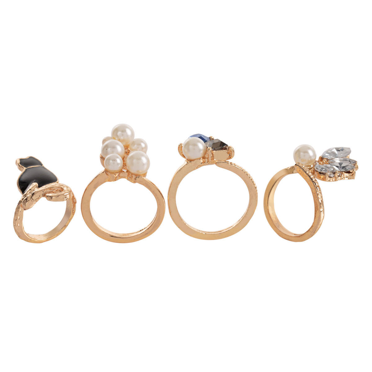 Cluster Rings - Set of 4-women-watchesandjewellery-jewellery-rings-image-2