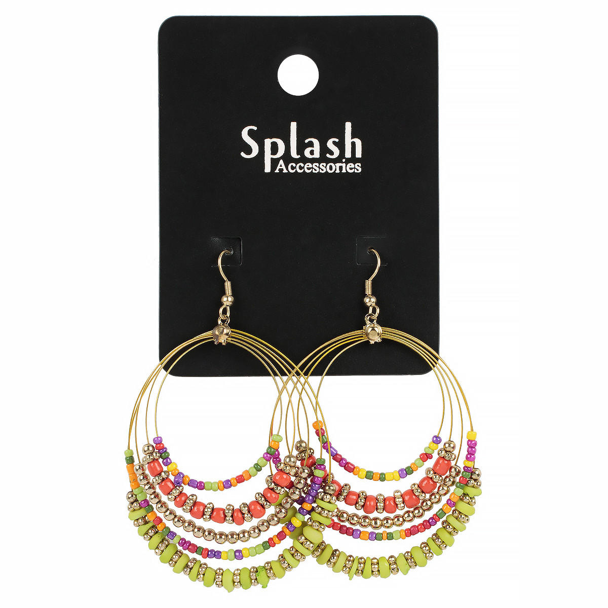 Beaded Hoop Earrings-women-watchesandjewellery-jewellery-earrings-image-2