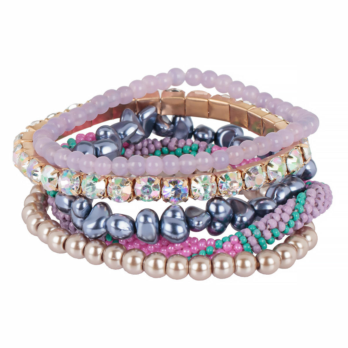 Beaded Charm Bracelets- Set of 5-women-watchesandjewellery-jewellery-banglesandbracelets-image-1
