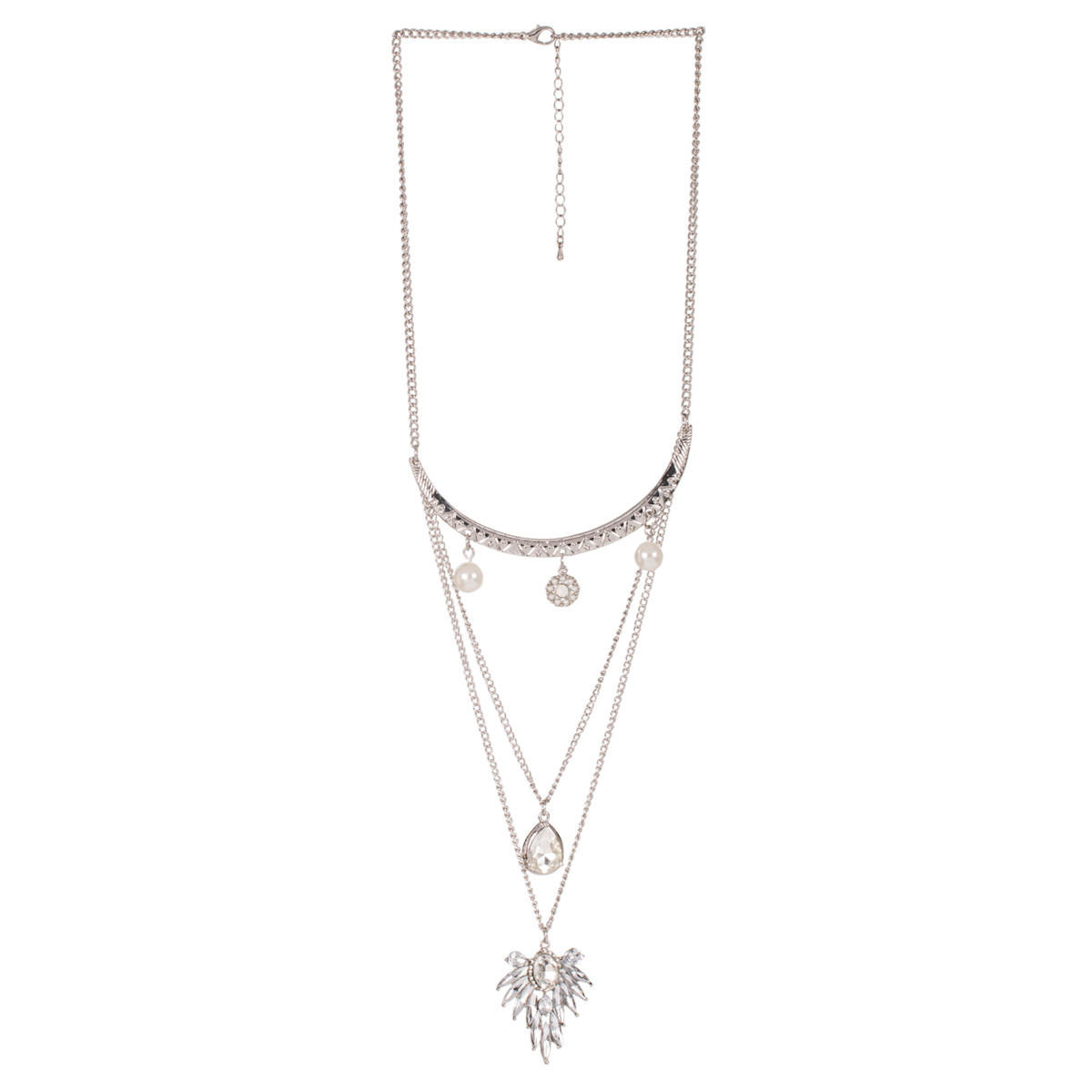 Diamante Curved Bar Tier Necklace-women-watchesandjewellery-jewellery-necklacesandpendants-image-1