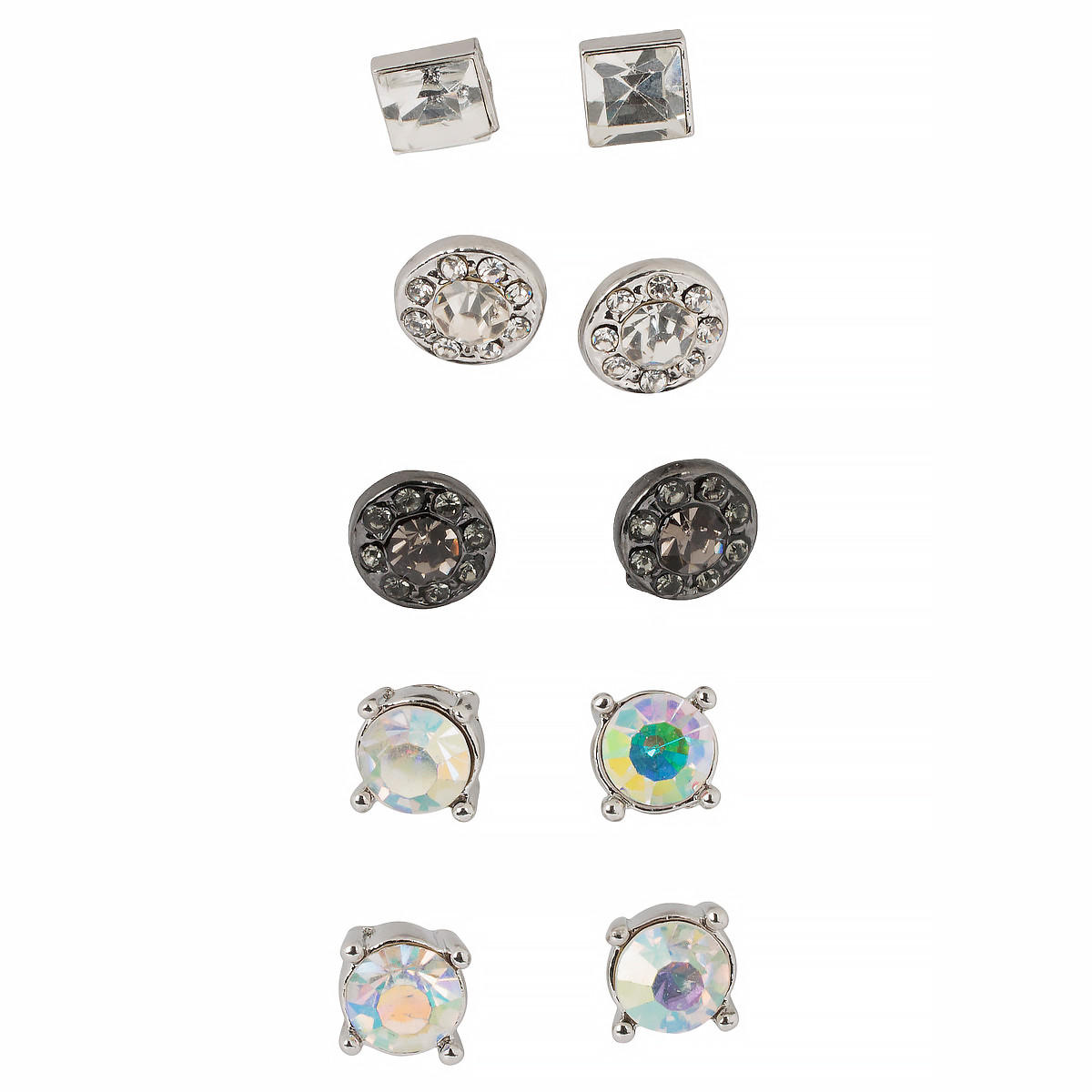 Embellished Stud Earrings- Set of 6-women-watchesandjewellery-jewellery-jewellerysets-image-1