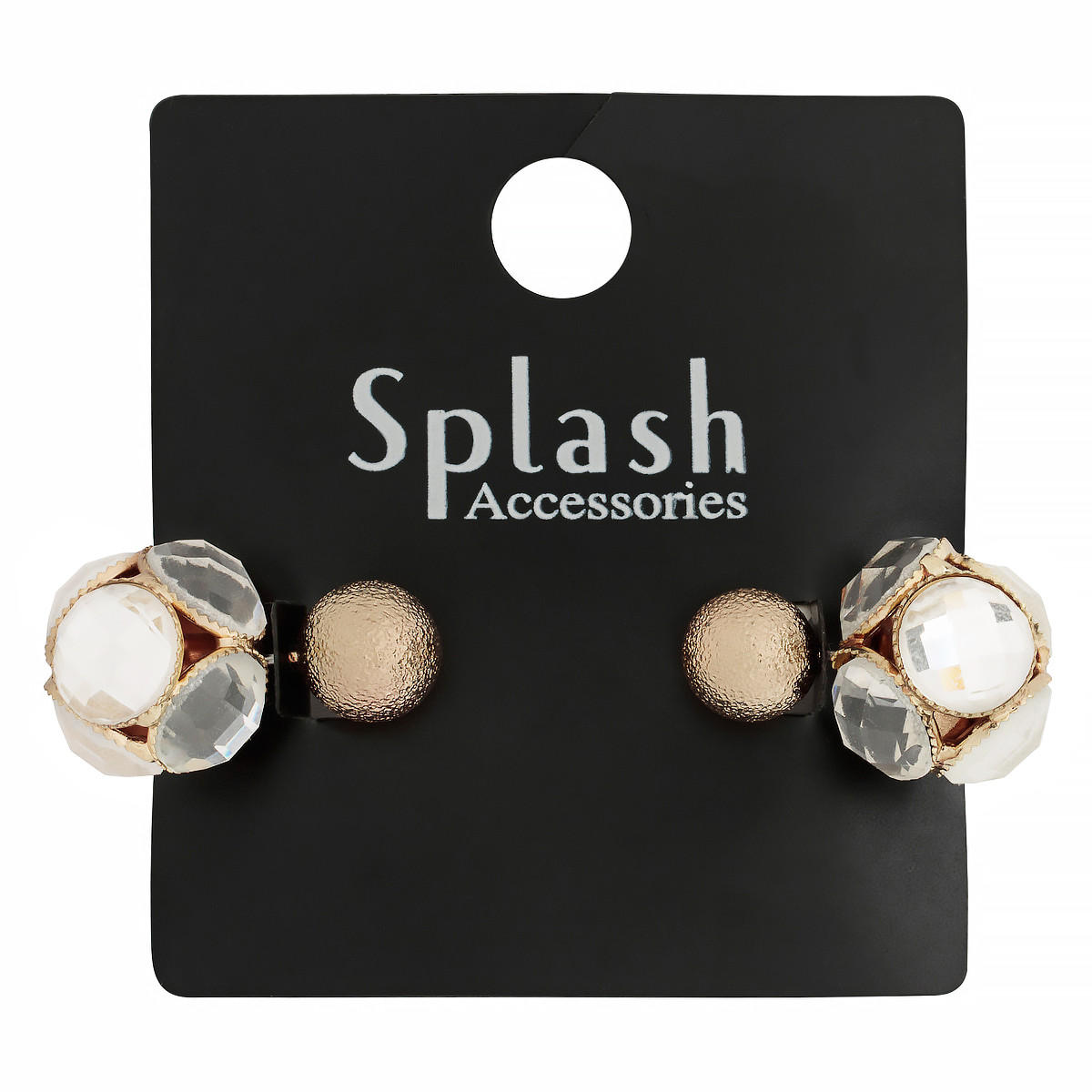 Diamante Encrusted Stud Earrings-women-watchesandjewellery-jewellery-earrings-image-2
