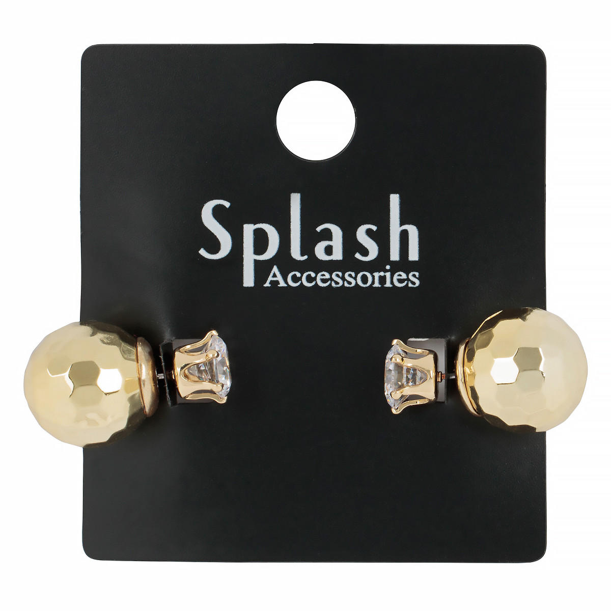 Diamante Encrusted Stud Earrings-women-watchesandjewellery-jewellery-earrings-image-1