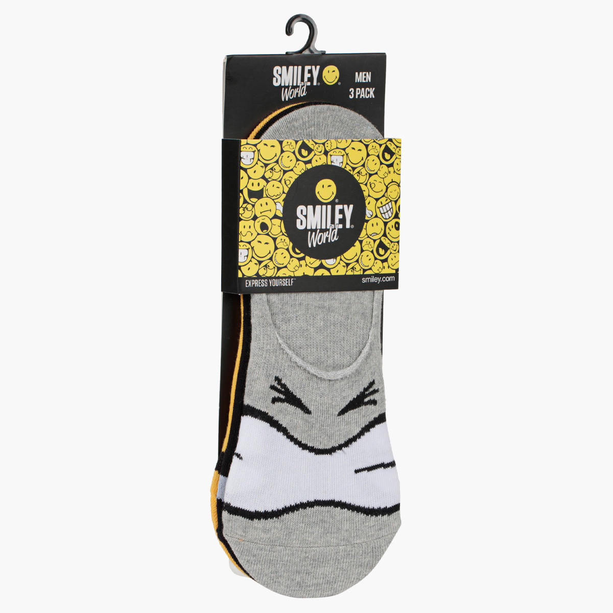Smiley World Invisible Socks- Set of 3-women-socksandstockings-image-1
