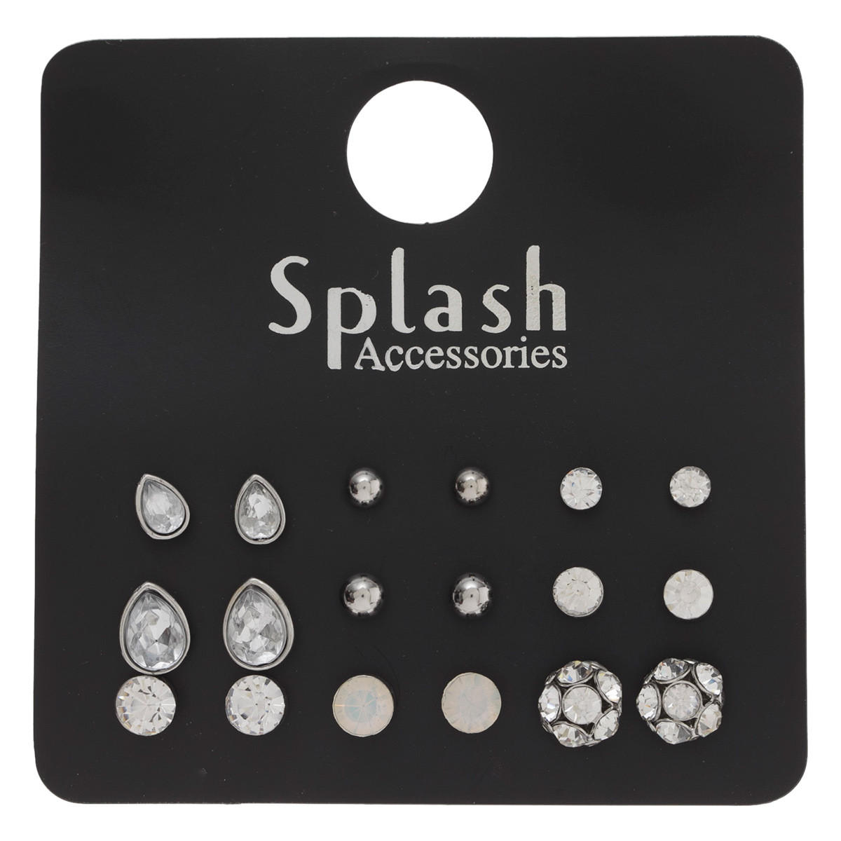Embellished Studded Earrings - Set of 9-women-watchesandjewellery-jewellery-jewellerysets-image-1
