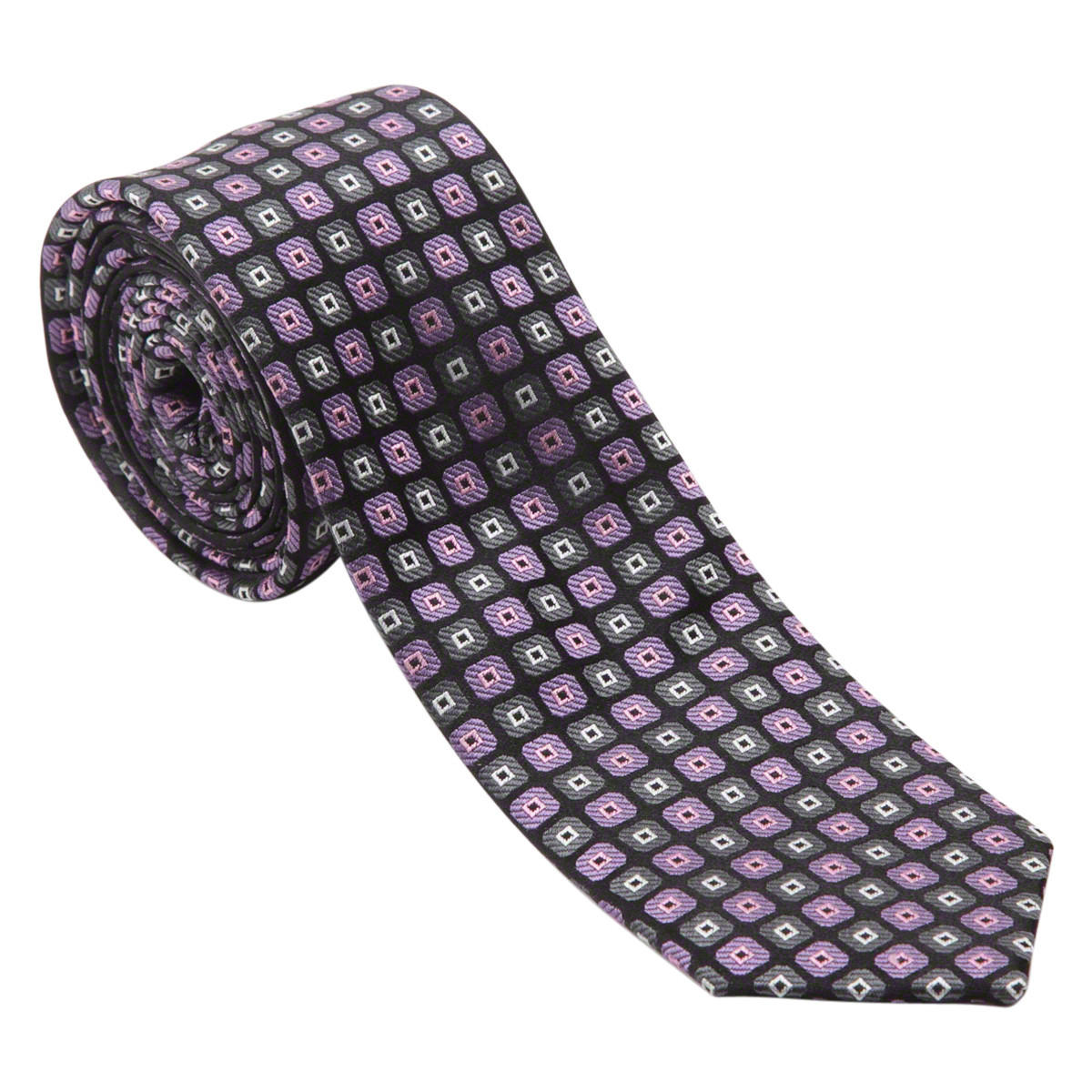Geometric Patterned Slim Tie-men-tiesandcufflinks-pocketsquares-image-2