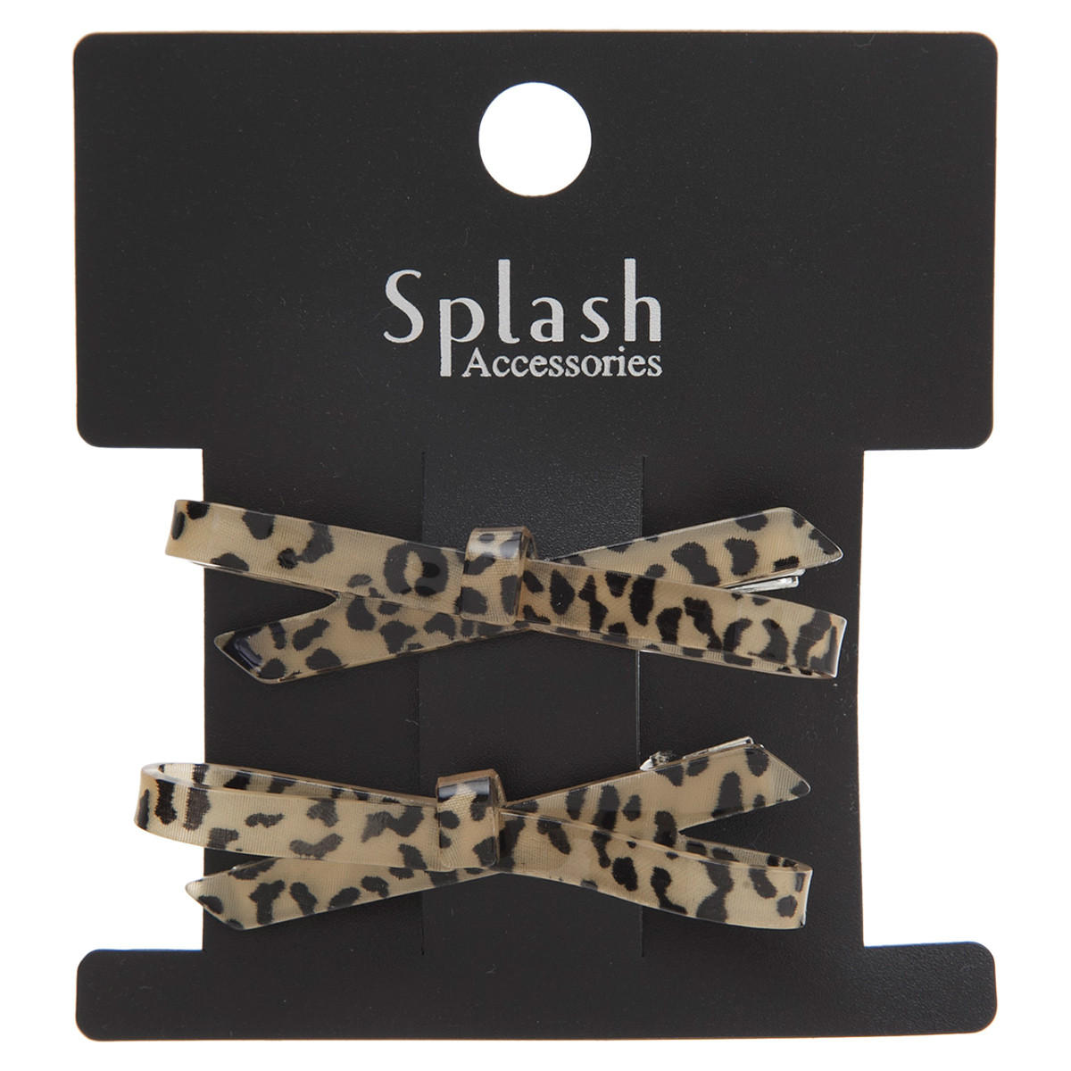 Animal Print Bow Hair Clip-women-hairaccessories-image-1