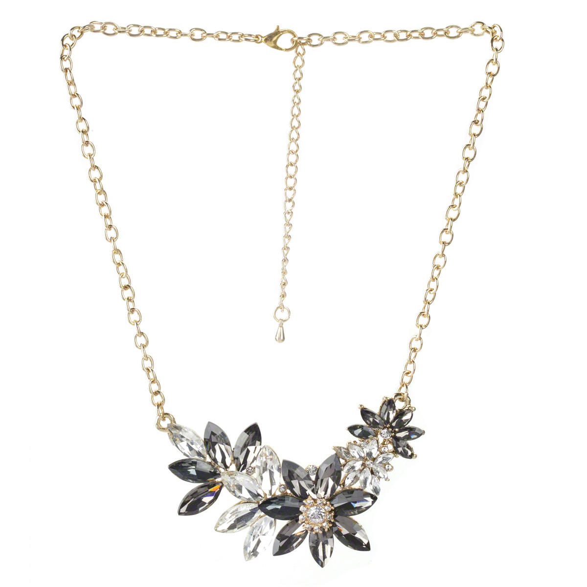 Dual Tone Floral Bib Necklace-women-watchesandjewellery-jewellery-necklacesandpendants-image-1