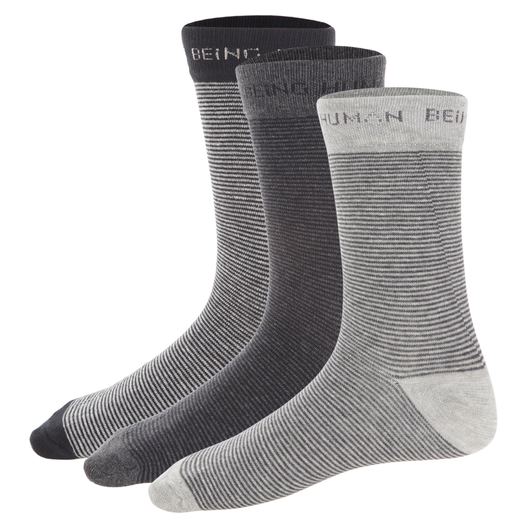 Being Human Striped Socks - Set of 3-men-socks-image-1