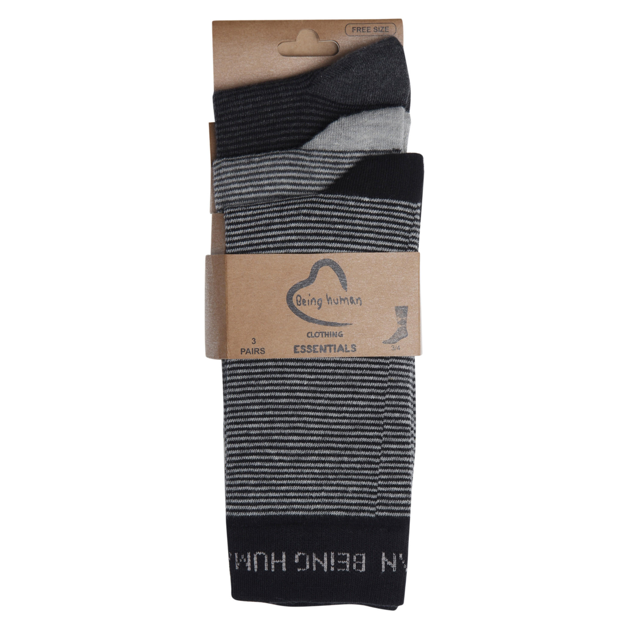 Being Human Striped Socks - Set of 3-men-socks-image-2