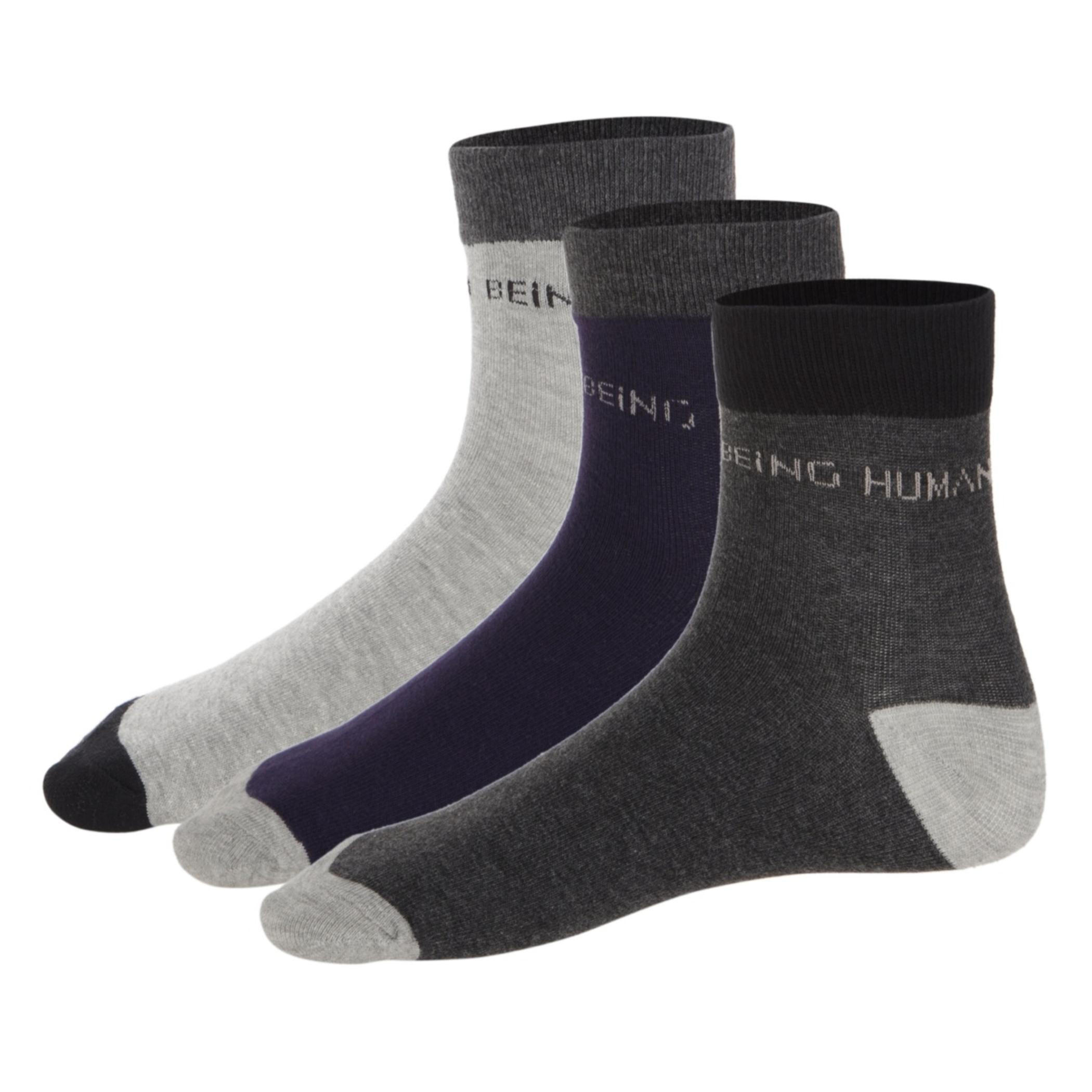 Being Human Ankle Socks - Set of 3-men-socks-image-1