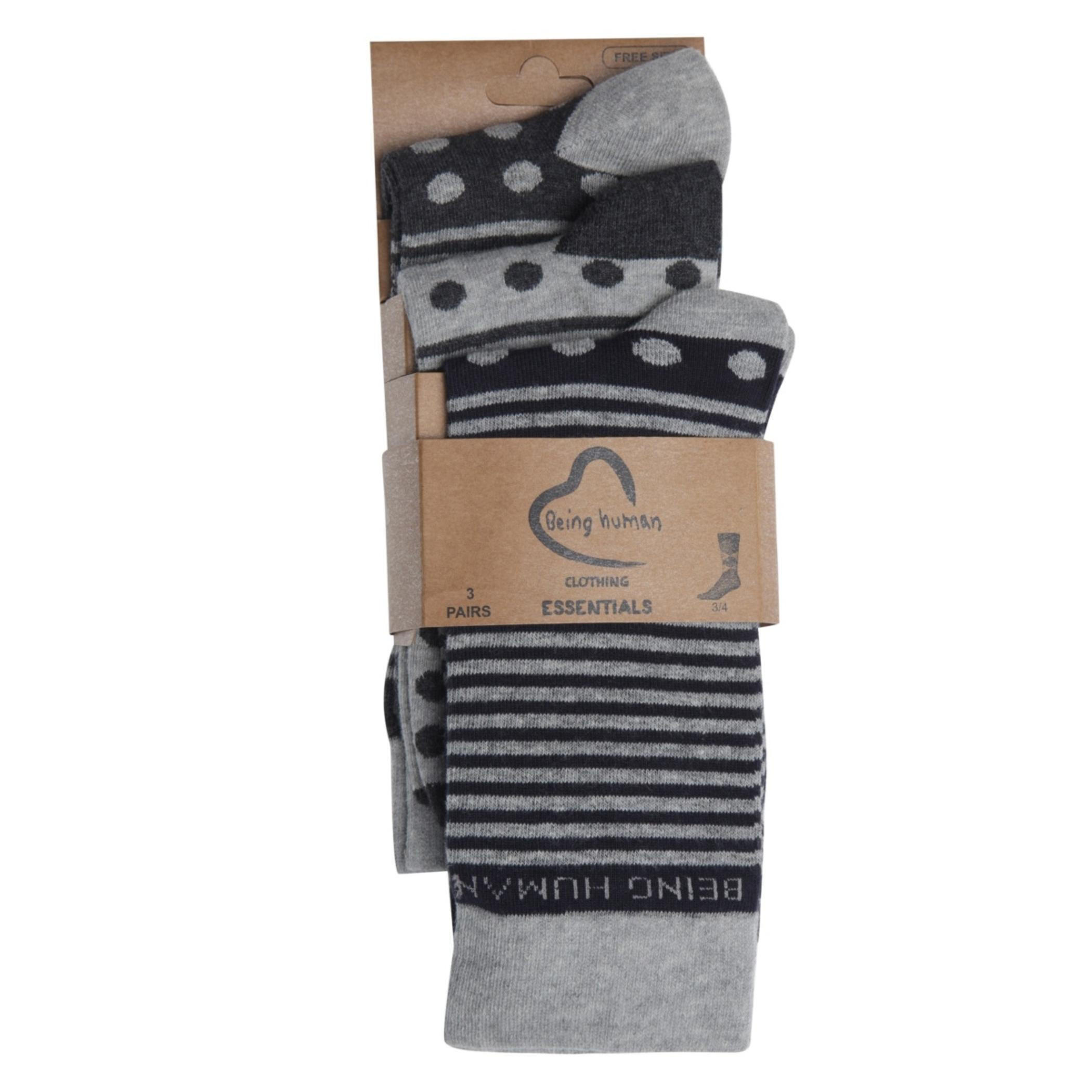 Being Human Printed Socks - Set of 3-men-socks-image-1