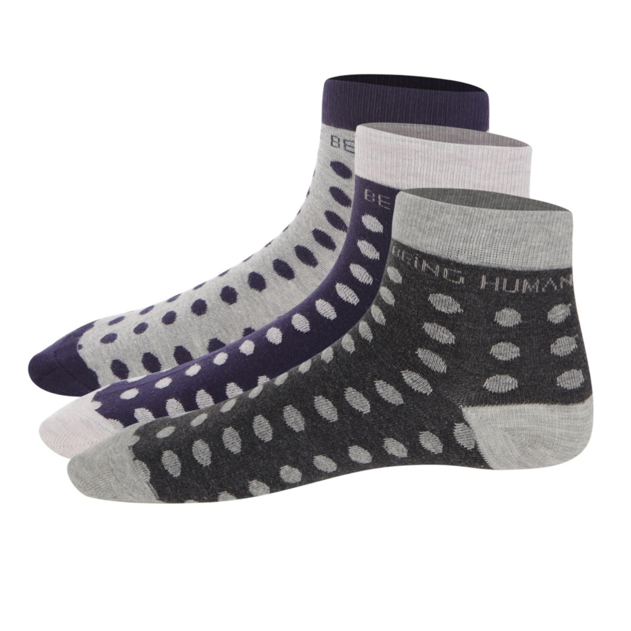 Being Human Printed Ankle Socks - Set of 3-men-socks-image-1