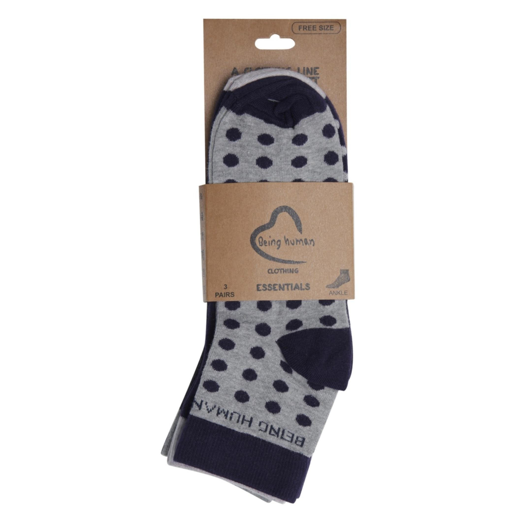 Being Human Printed Ankle Socks - Set of 3-men-socks-image-2